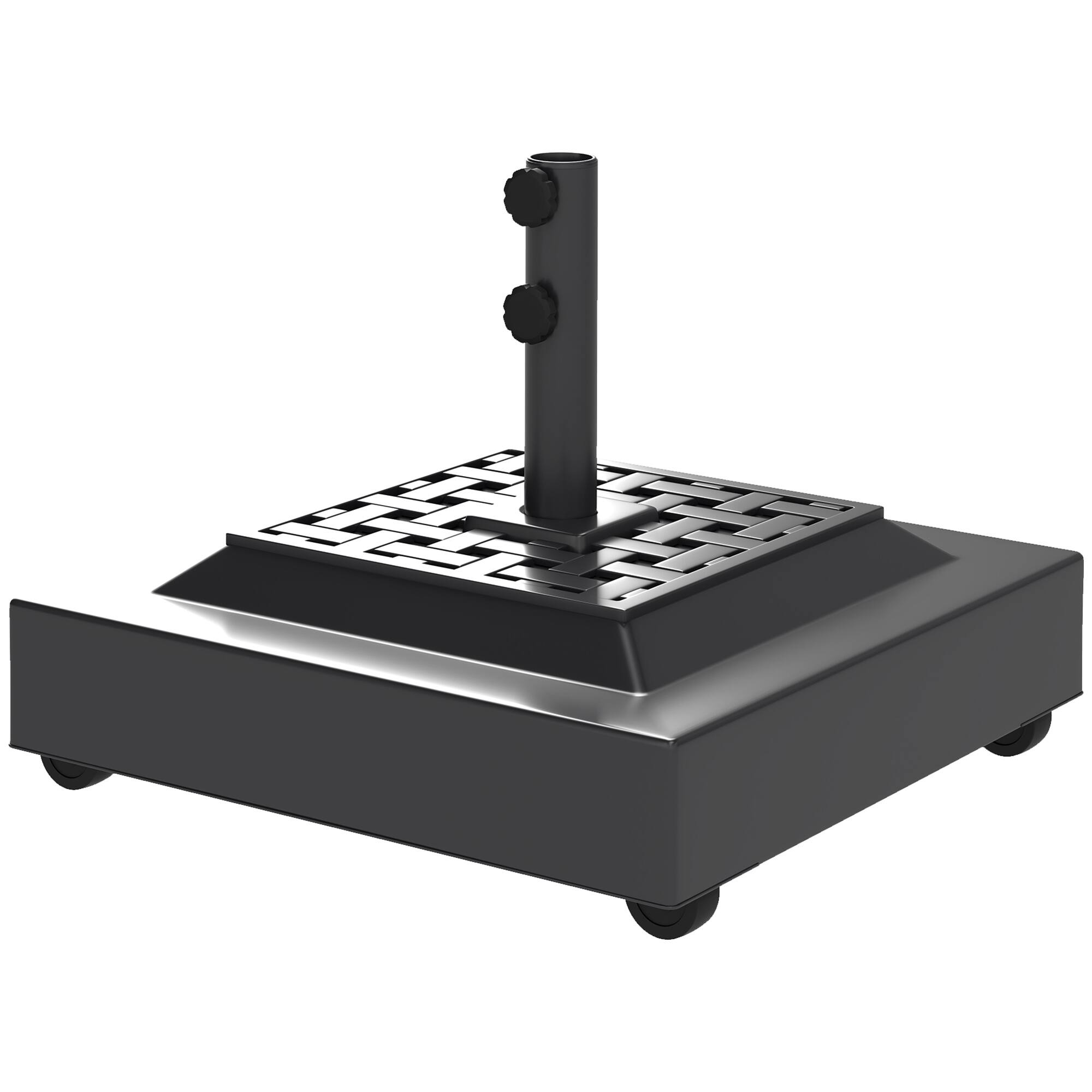 Outsunny - Outdoor Umbrella Stand Base with Wheels, Heavy Duty Patio Umbrella Base, Filled Up to 143lbs with Stand or 112lbs - Black price history on PriceWatchPro