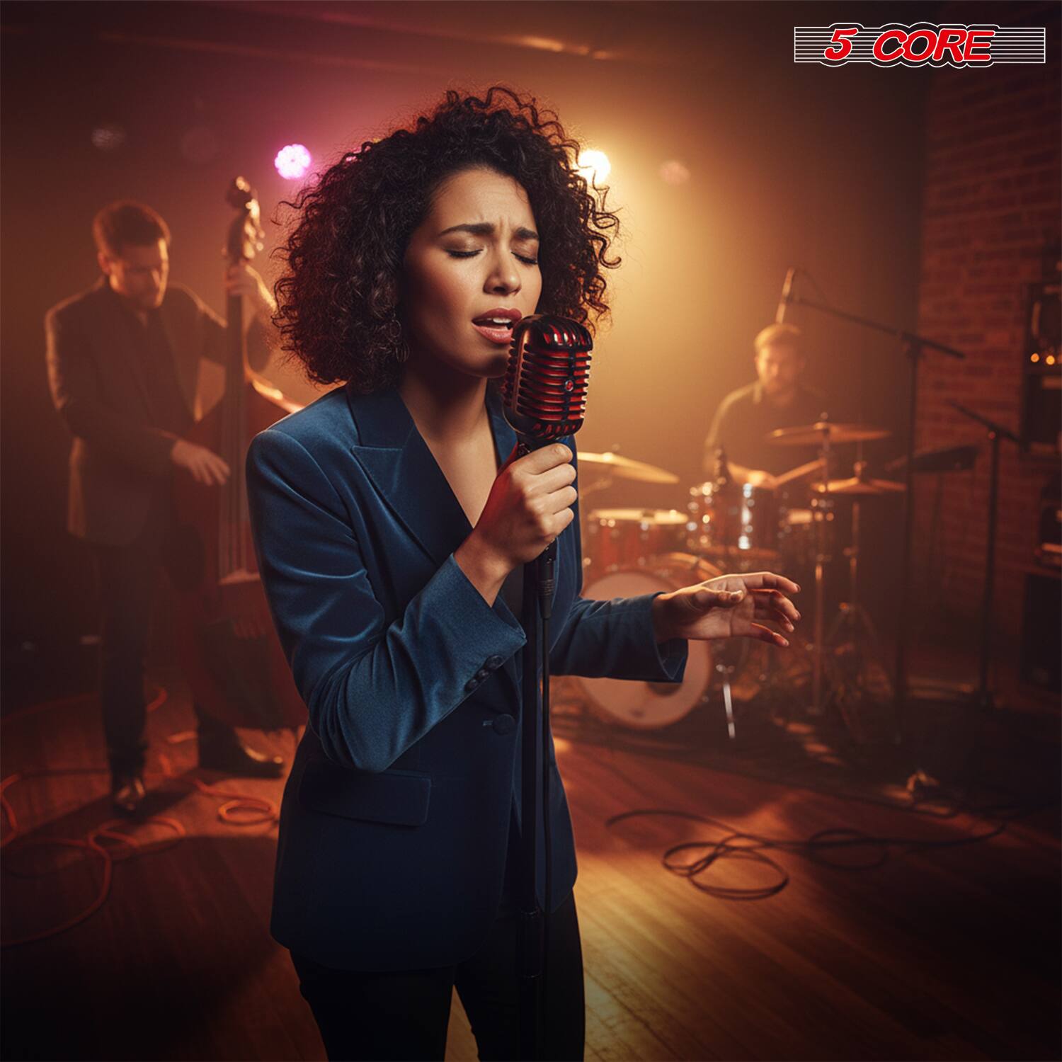 Alt View 6. 5 CORE - 5 Core Retro Dynamic Vocal Microphone Vintage Classic Mic-RTRO MIC CH BLK-RED.