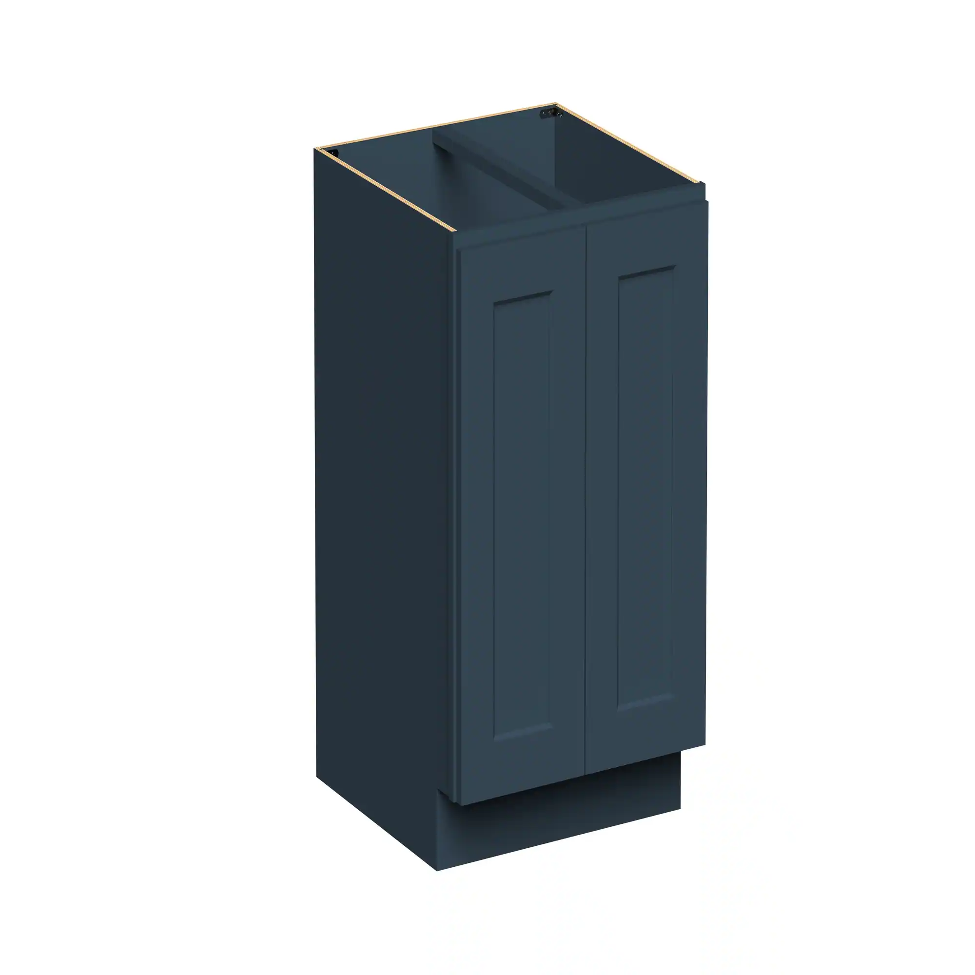 Angle. Boyel Living - 24-in W x 34.5-in H x 24-in D Shaker RTA Kitchen Full Height Door Base Cabinet with Soft-Close - Charcoal Blue.