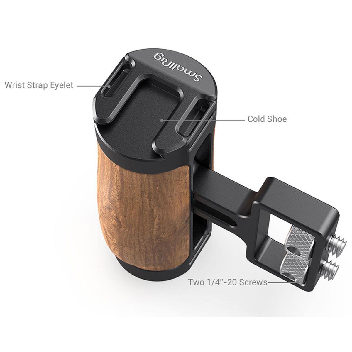 Wrist Strap Eyelet  
SmallRig Cold Shoe  
Two 1/4"-20 Screws