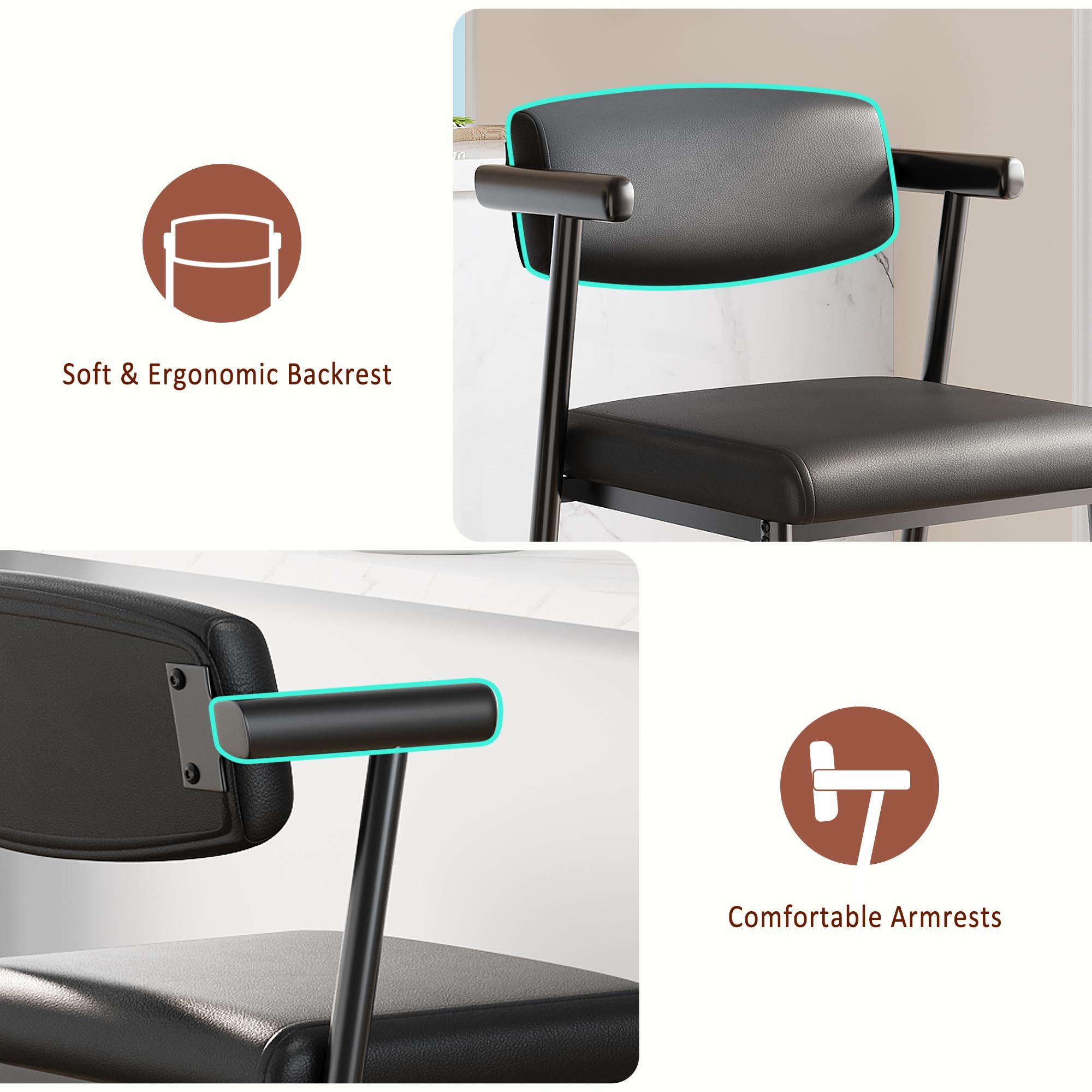 Soft & Ergonomic Backrest

Comfortable Armrests