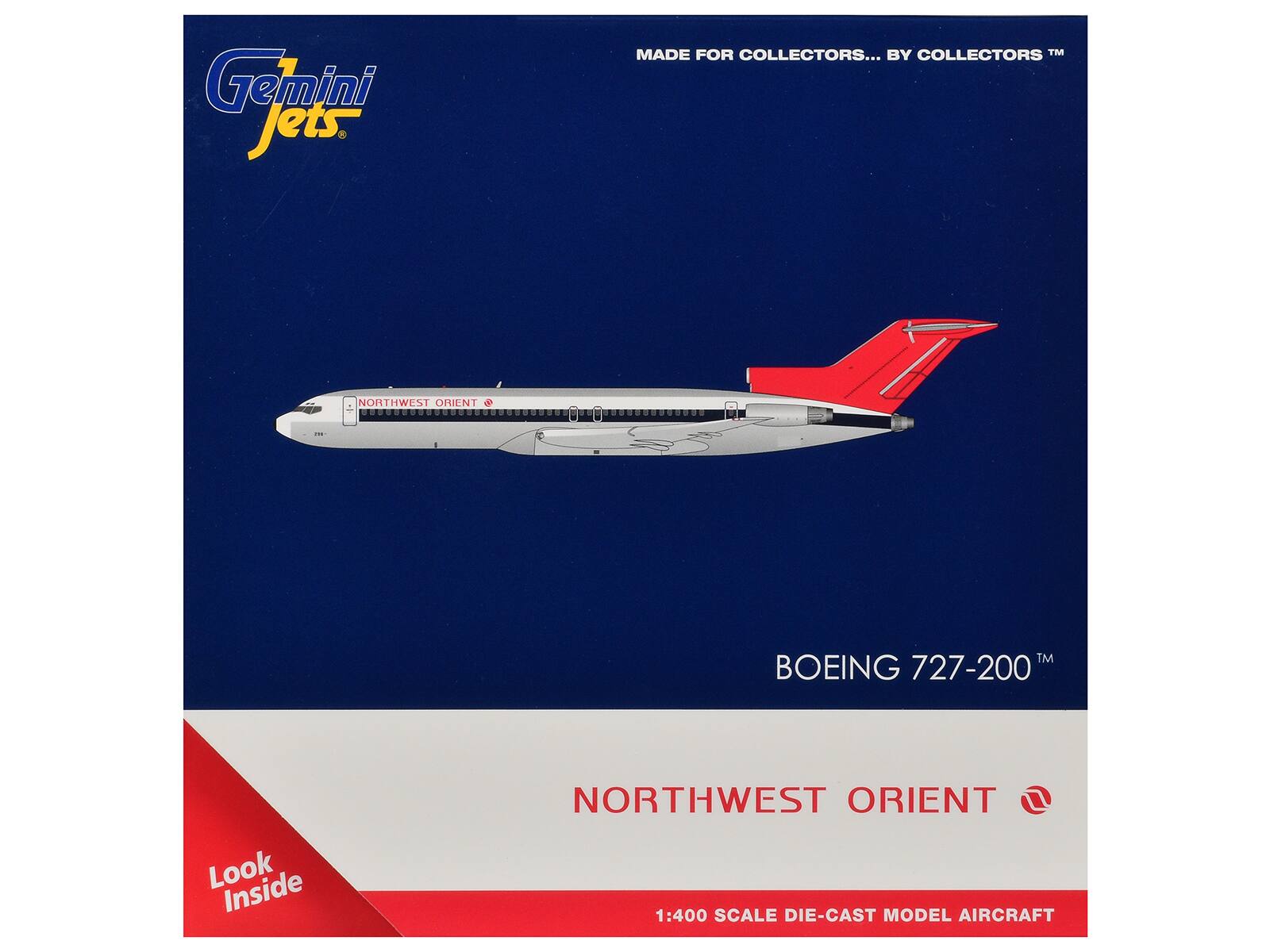 Gemini Jets. MADE FOR COLLECTORS... BY COLLECTORS™ NORTHWEST ORIENT BOEING 727-200 Look Inside NORTHWEST ORIENT 1:400 SCALE DIE-CAST MODEL AIRCRAFT