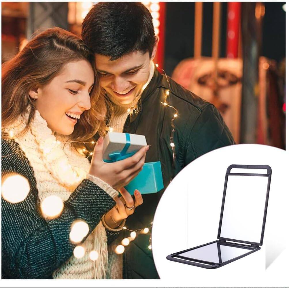 Alt View 2. Stamp n Camp - Large Hand Mirror with Double Handle - Sided Held Handle(14.17''x 9.45'') Hair Salon Mirrors,Babershop Hairstylist and - Black-1 Pack.