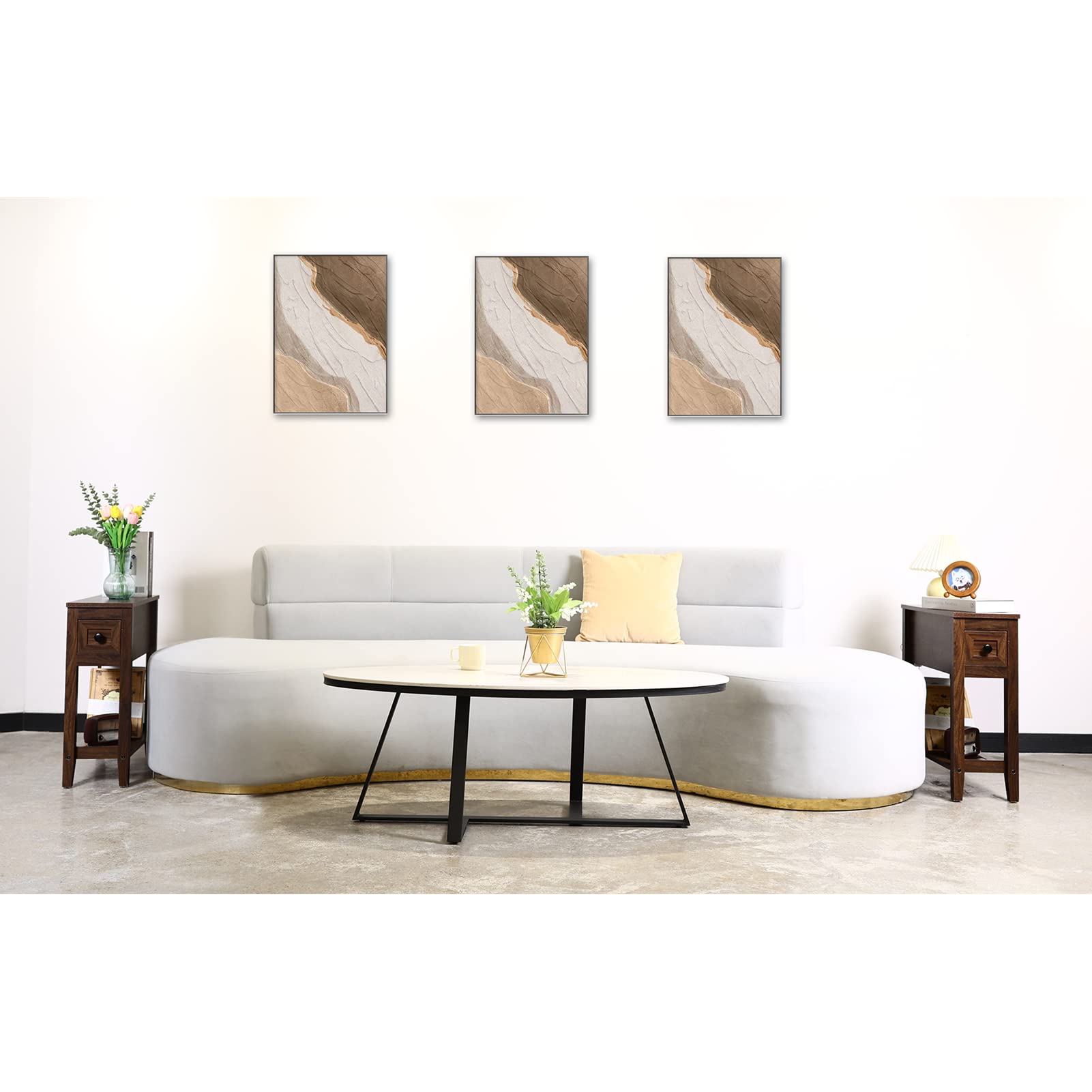 Alt View 1. PO3TICJUNKI3 - Chairside Narrow End Table Solid Recliner Side With Drawer Slim Nightstand Bedside For Living Room Bedroom - Default.