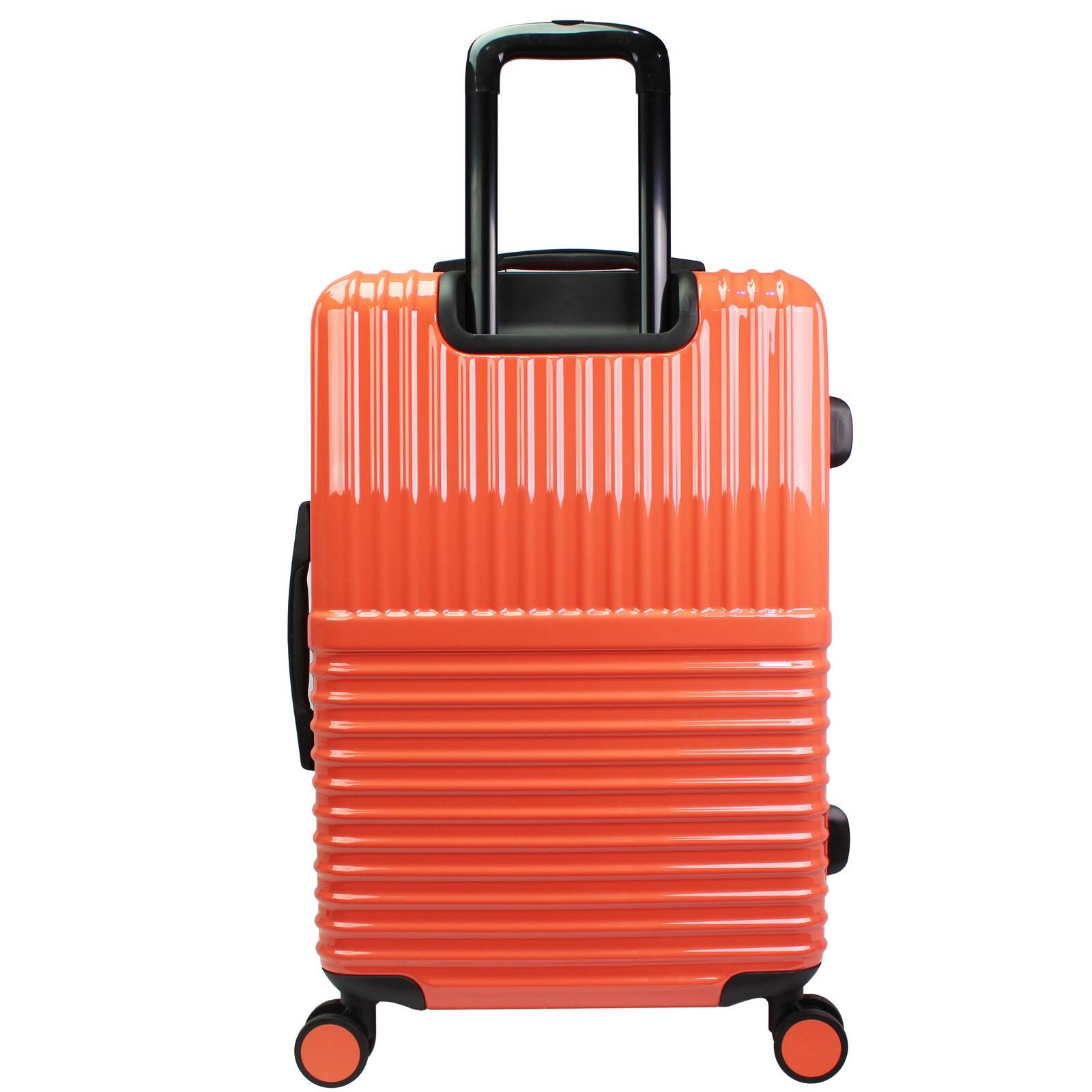 Back. World Traveler - Tonal 28-Inch Lightweight Polycarbonate Expandable Spinner Luggage with TSA Lock - Coral.