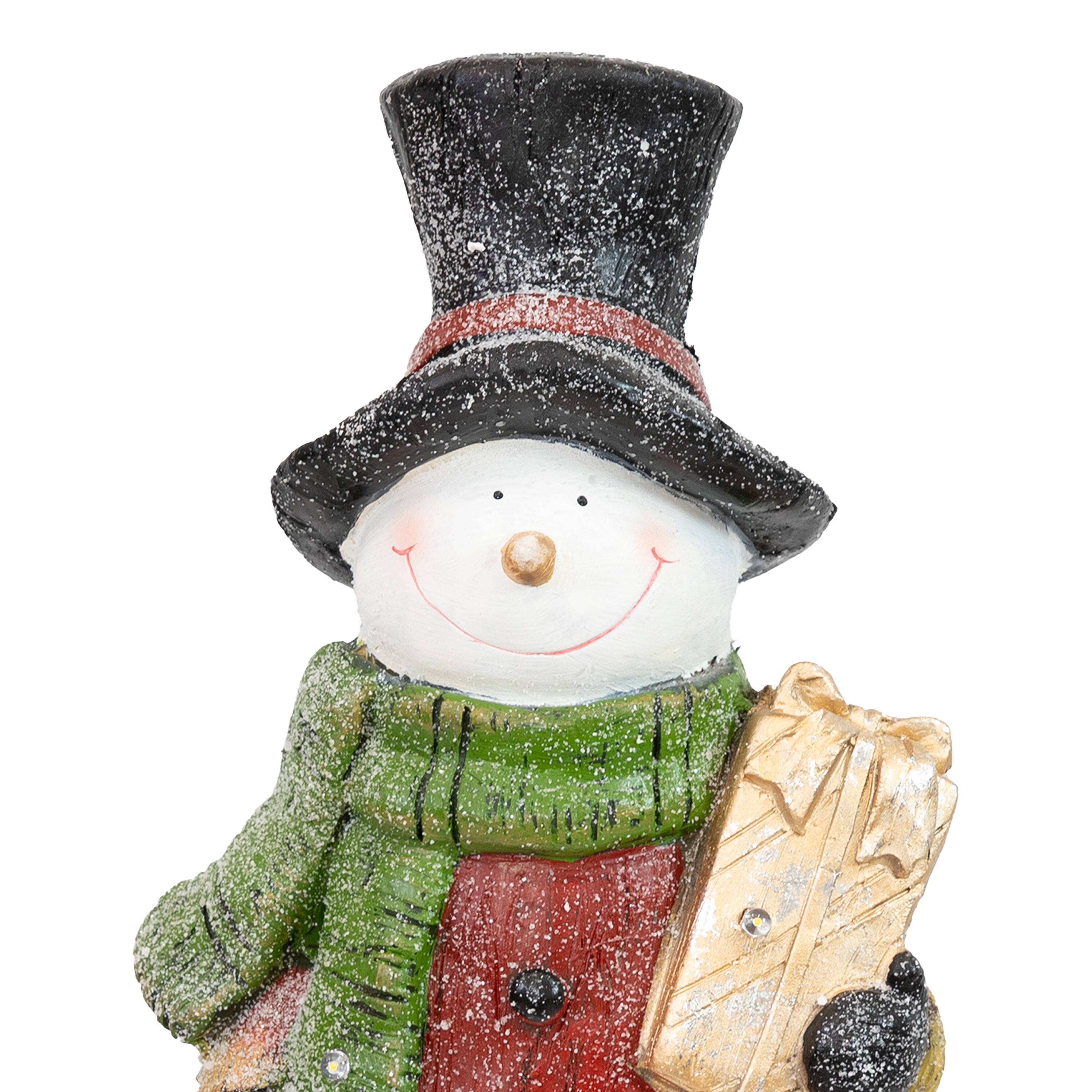 Alt View 7. Sunnydaze - Classic Frosty Indoor Pre-Lit LED Christmas Statue - 23.5 in - Red.