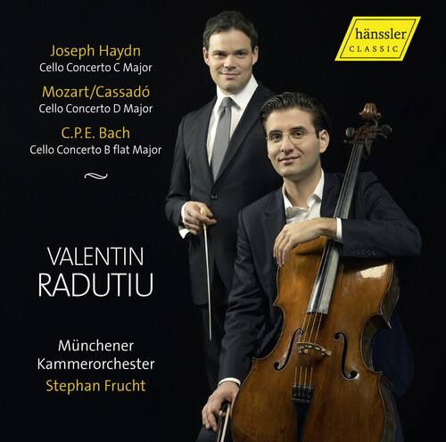 Joseph Haydn  
Cello Concerto C Major  

Mozart/Cassadó  
Cello Concerto D Major  

C.P.E. Bach  
Cello Concerto B flat Major  

VALENTIN RADUTIU  

Münchener Kammerorchester  
Stephan Frucht  

hänslers CLASSIC
