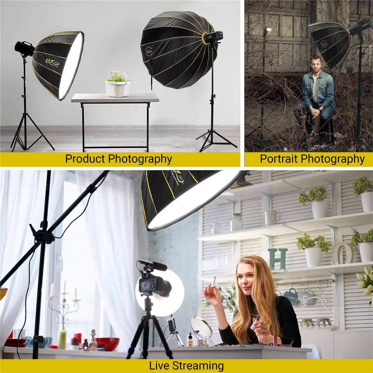 Product Photography  
Portrait Photography  
Live Streaming