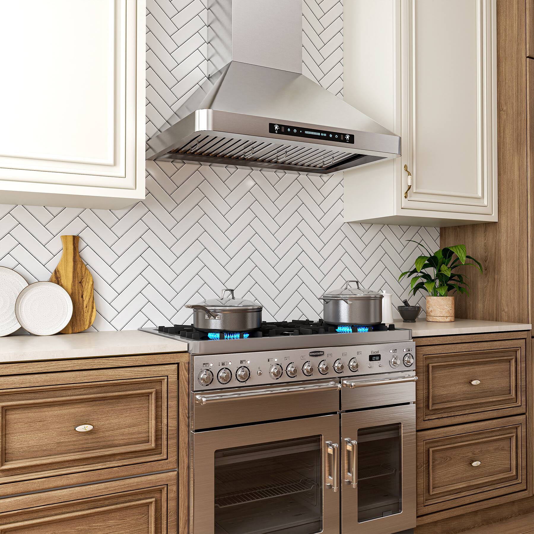 Alt View 2. Onefly - 30 inches - Convertible - Wall Mount Range Hood - Stainless Steel.