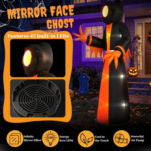 MIRROR FACE GHOST

Features 45 built-in LEDs

Infinity Mirror Effect

LED Energy Save LEDs

Cool to the Touch

Powerful Air Pump