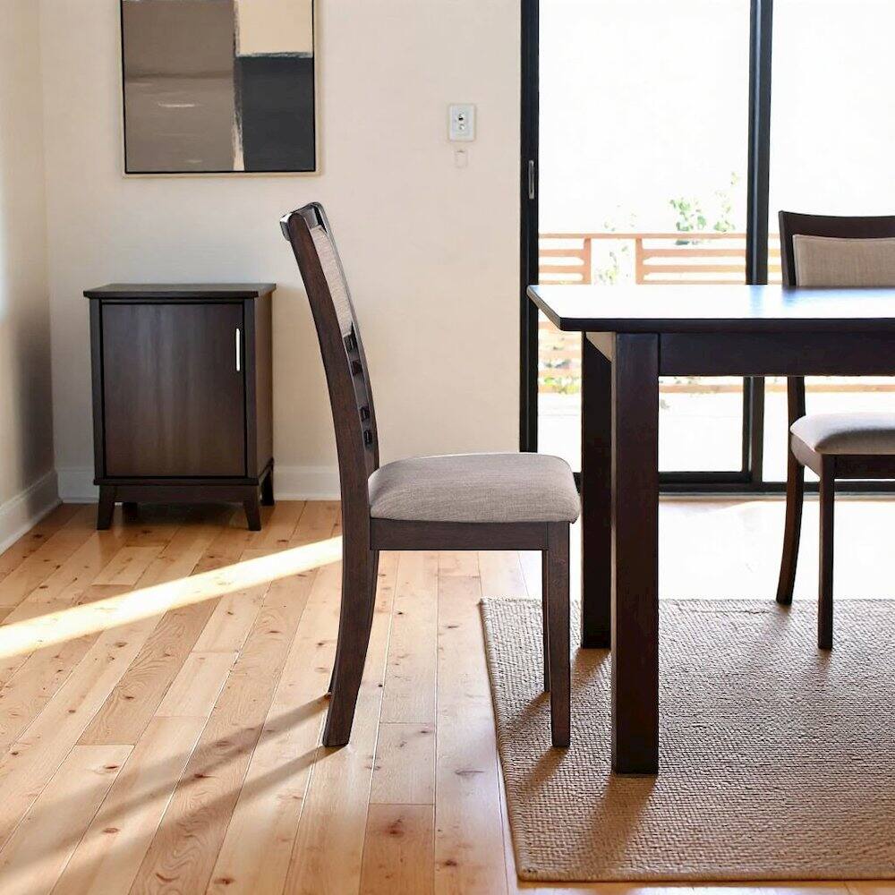 Angle. FurniFact - Dining Chairs Set of 6, Upholstered Dining Chairs for Dining Room in Grey - Grey.