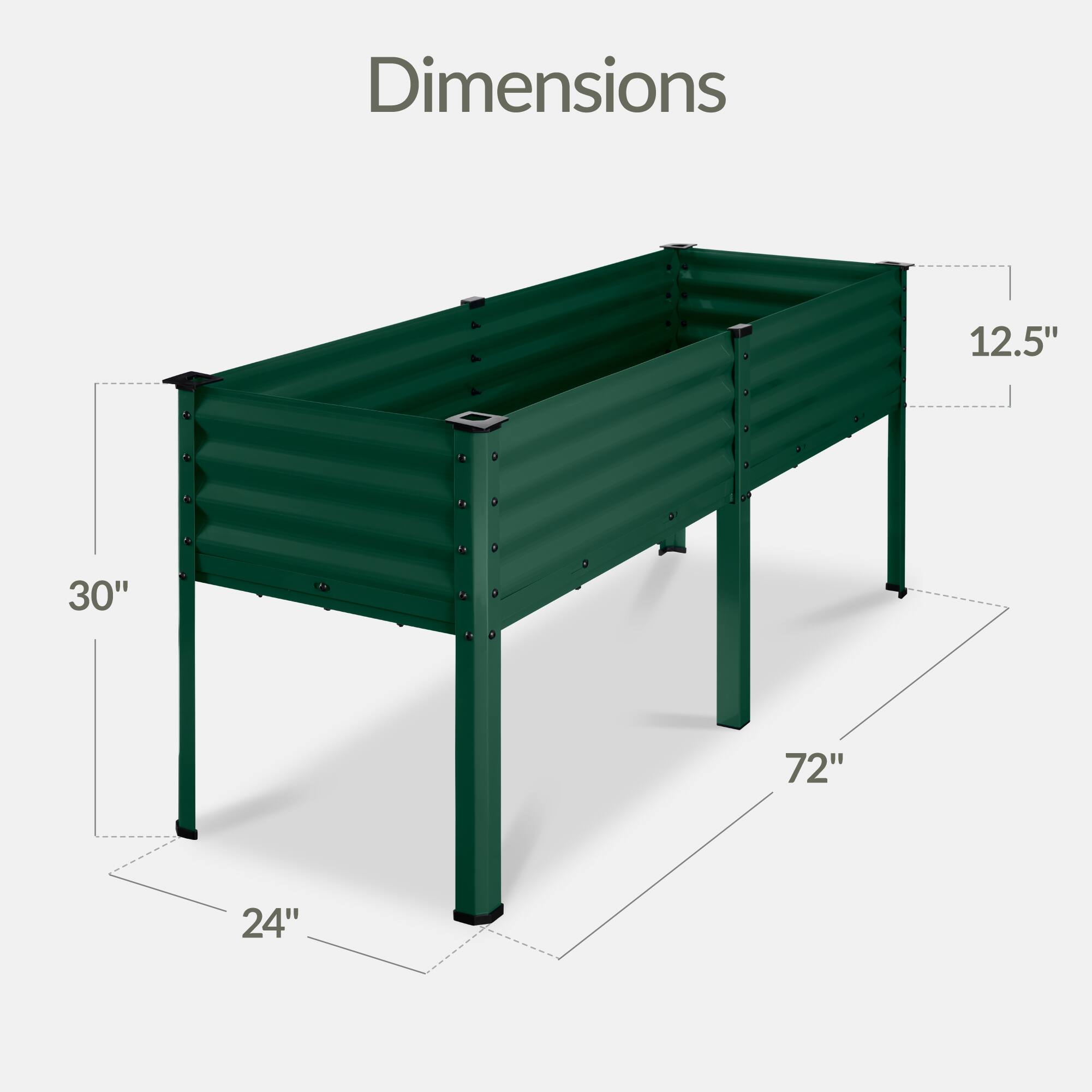 Dimensions: 12.5" x 30" x 72" x 24"