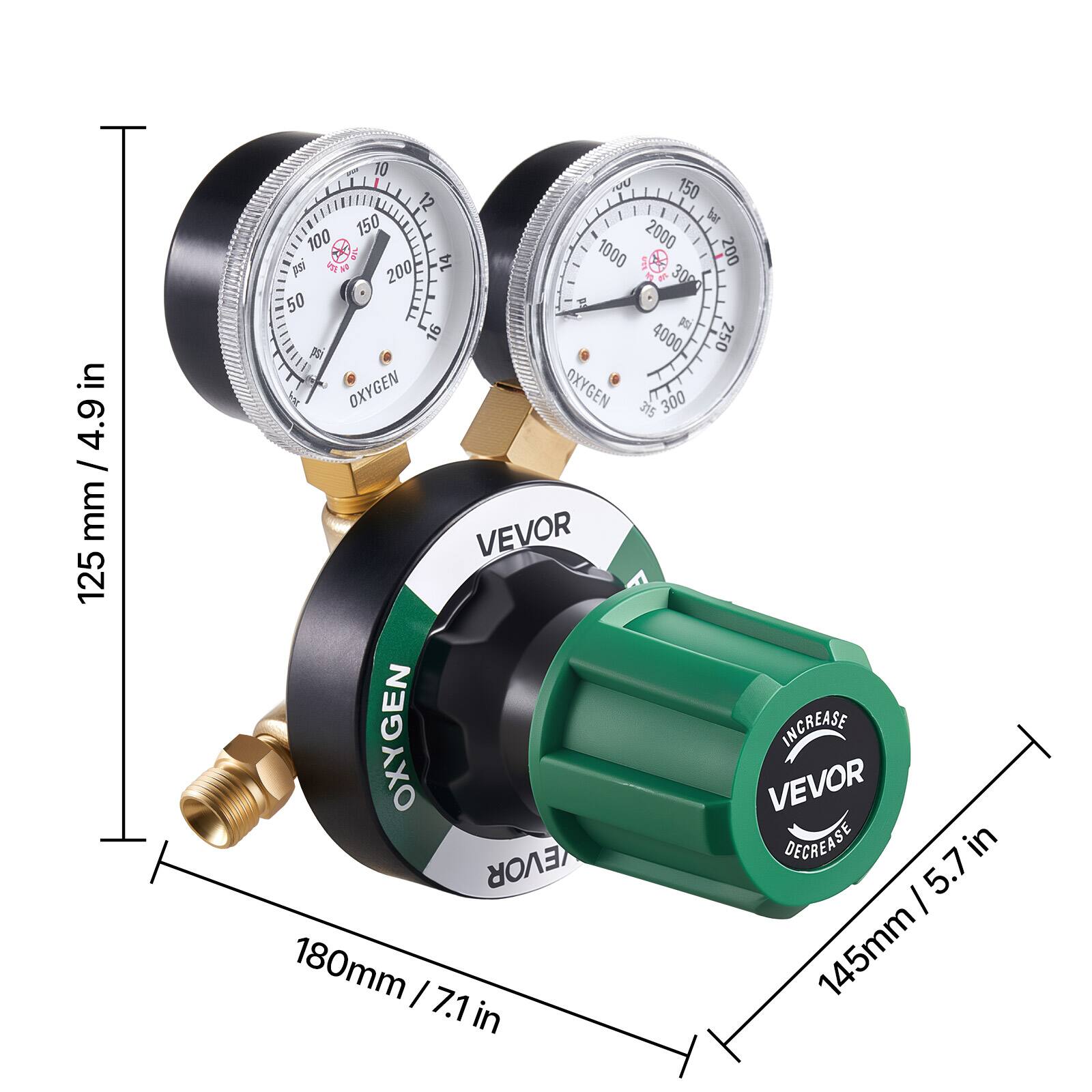 in 4.9 / mm / 4.9 mm  
125 mm / 4.9 in  
10 U  
150 bar  
100  
2000  
14  
1000  
200  
Pai vth M  
200  
300  
50  
T  
P  
16  
4000  
250  
F  
OXYGEN  
OXYGEN  
315  
300  
VEVOR  
INCREASE  
VEVOR  
DECREASE  
in EVOR  
5.7 in  
180mm / 7.1 in  
145mm
