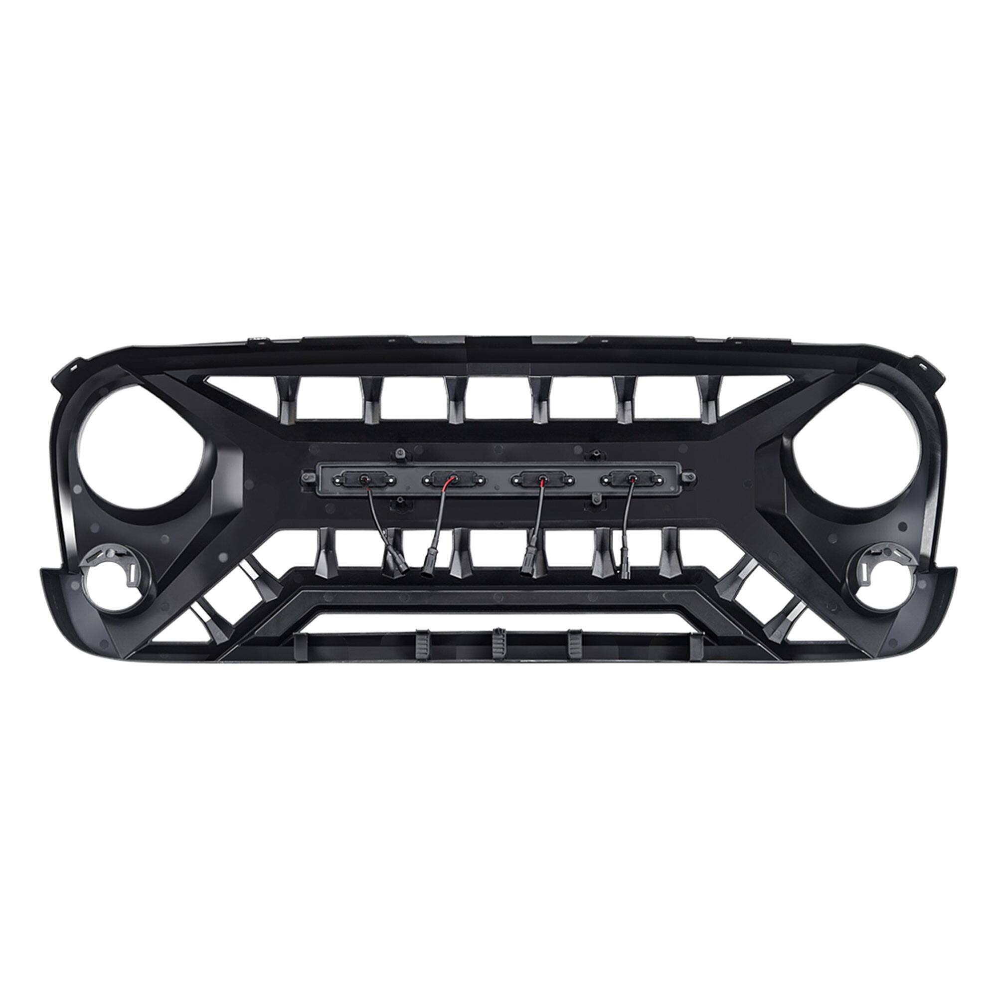 Alt View 8. AMERICAN MODIFIED - AMERICAN MODIFIED Armor Grille with Amber Lights, 07-08 Jeep Wrangler JK, Black - Matte Black.