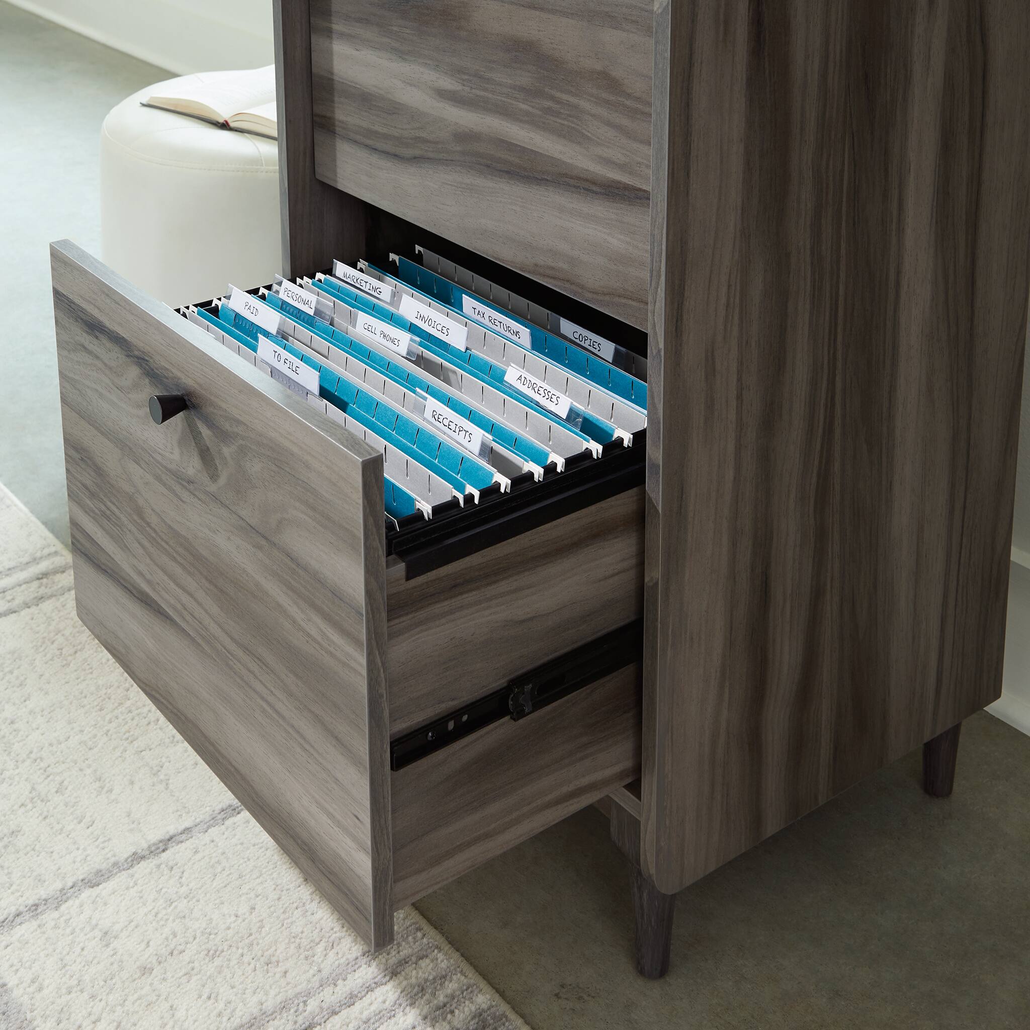 Alt View 11. Sauder - Harvey Park Narrow Storage Bookcase - Gray.