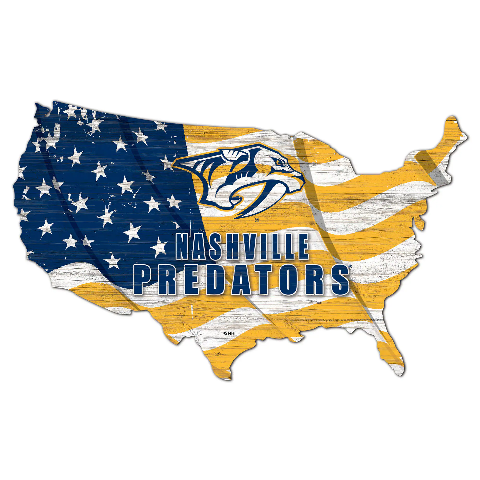 Nashville Predators USA Flag Cutout Sign