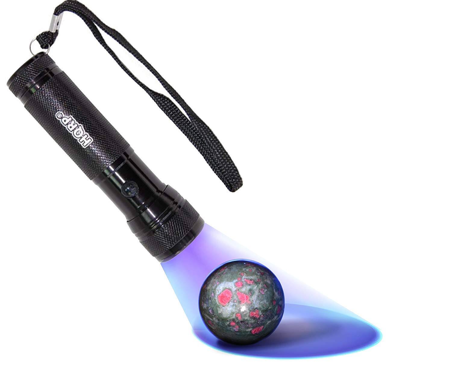 Angle. HQRP - 365 nm UV Blacklight Flashlight 12 LED Aluminum Water-Resistant Leak, Pet Urine, Currency Detection.