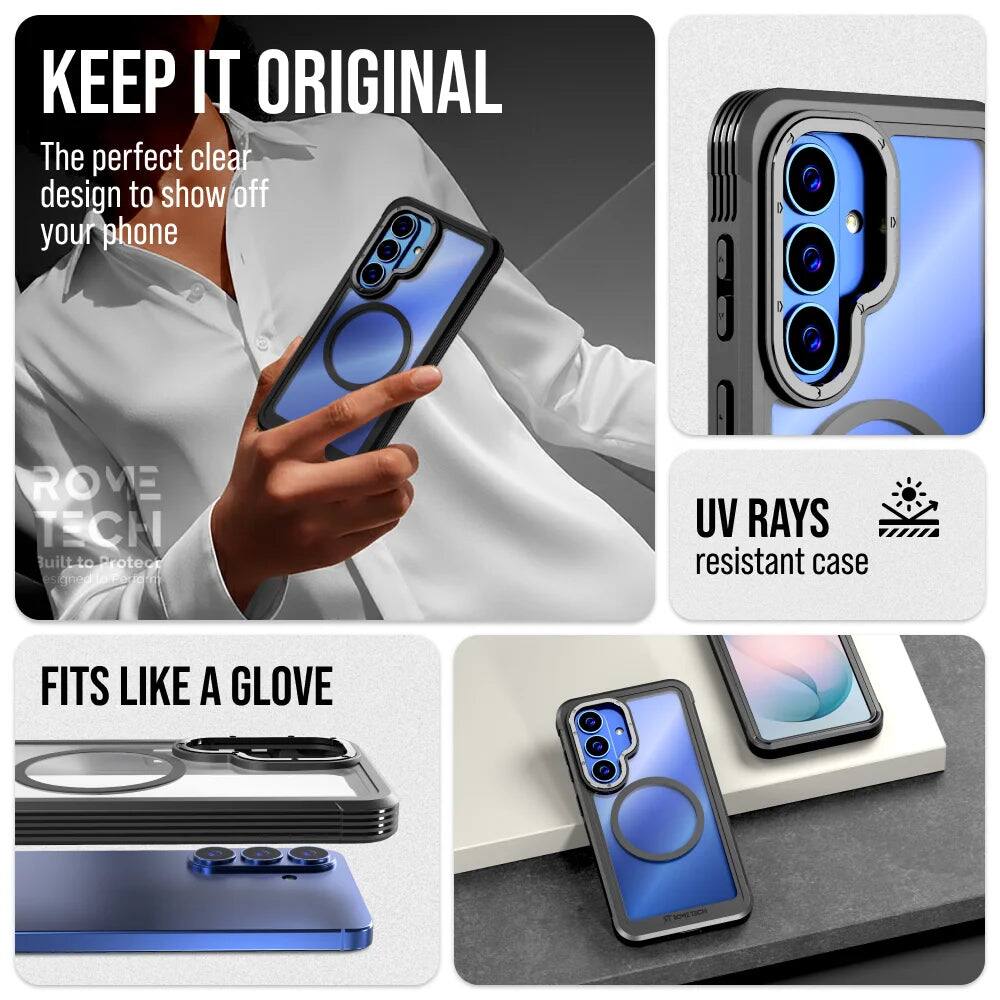 KEEP IT ORIGINAL

The perfect clear design to show off your phone

ROVE TECH
Built to Protect

UV RAYS resistant case

FITS LIKE A GLOVE