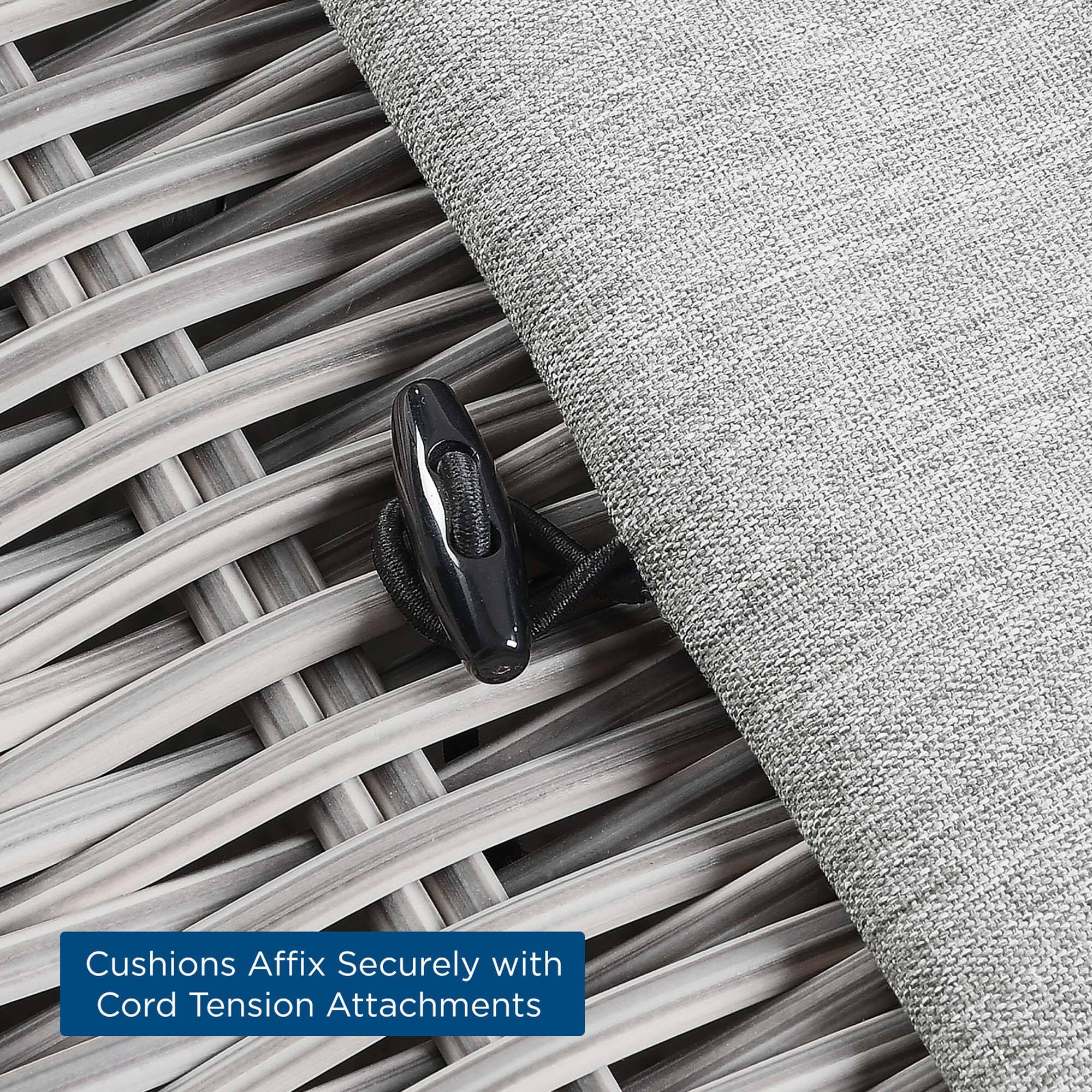 Cushions Affix Securely with Cord Tension Attachments