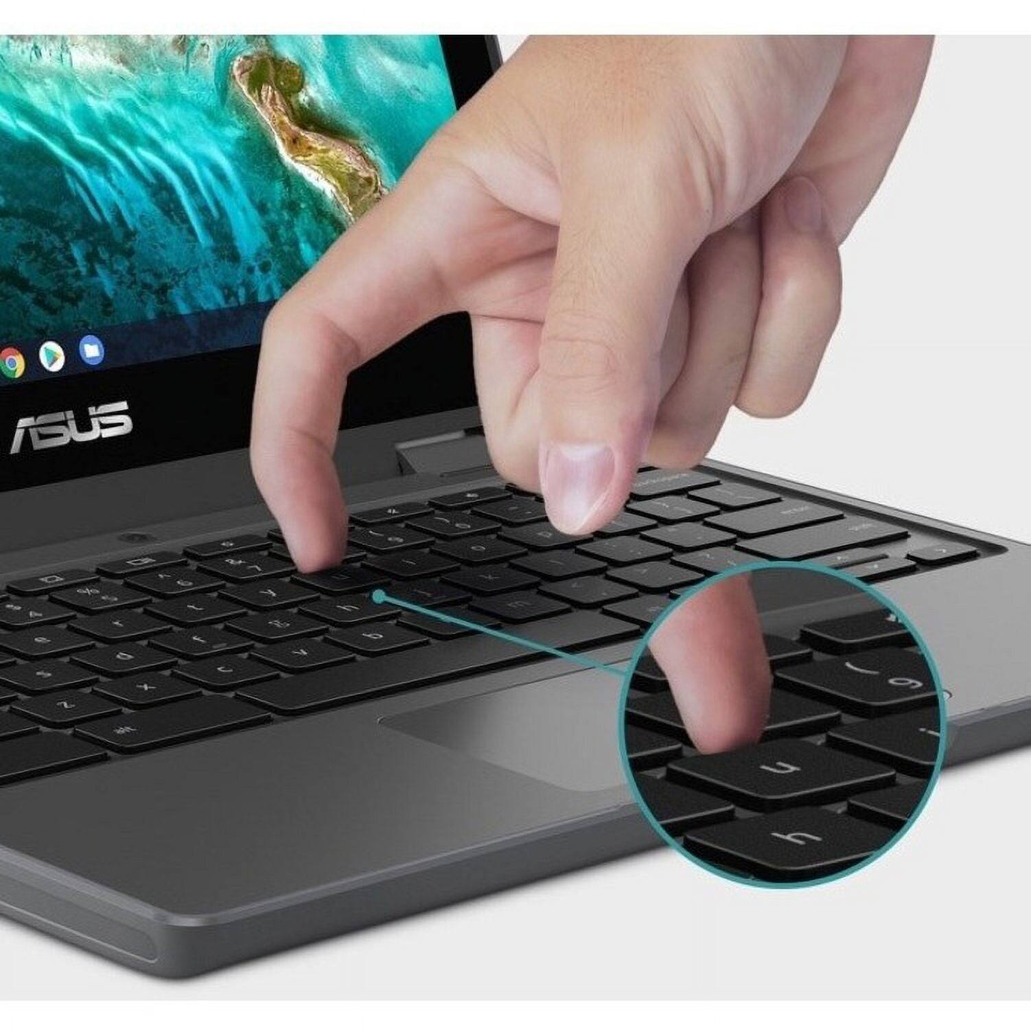 Back. ASUS - Asus Flip CR1100FKA-YZ182T 11.6" TS Rugged Chromebook, N5100, 8GB, 32GB - Black.