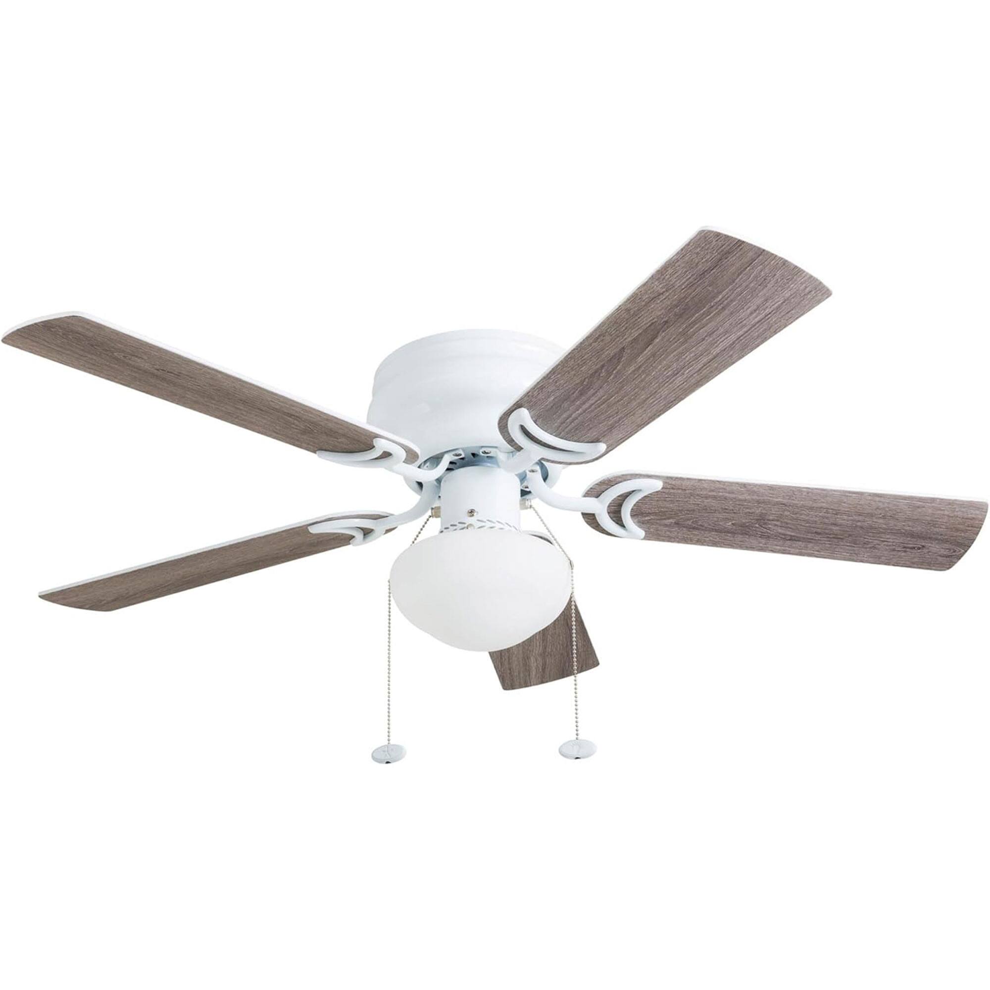 Alt View 7. Prominence Home - Prominence Home Alvina Traditional 42” Flush Mount Ceiling Fan with Light, White - Gray.