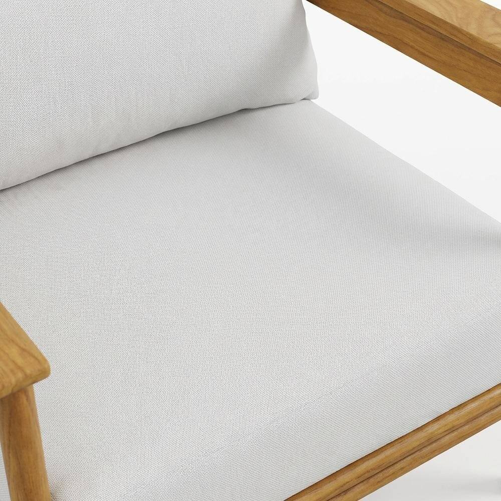 Alt View 1. Outdoor Escape - Set of 2 Outdoor Teak Wood Armchairs for Patio Lounge Comfort - White.