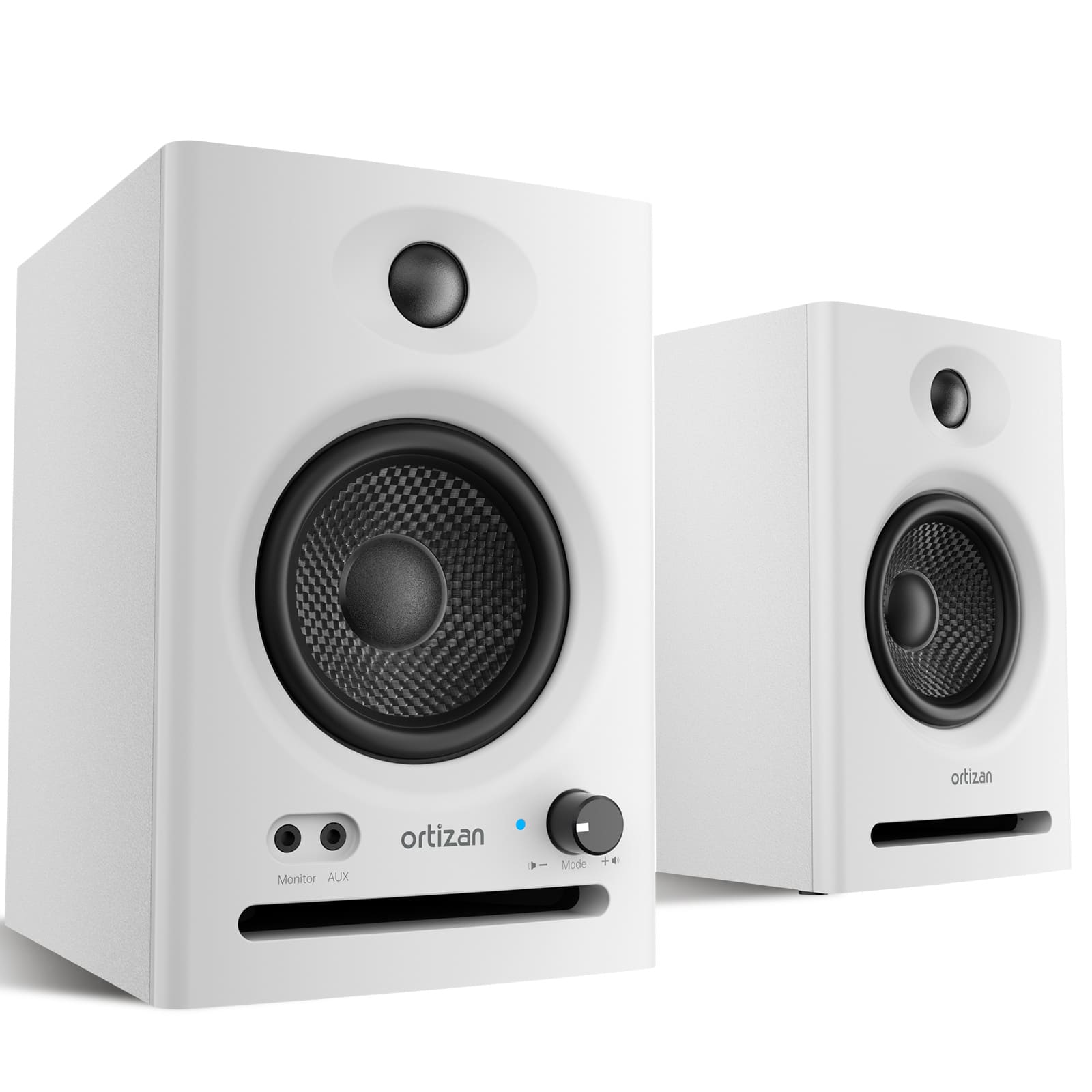 Ortizan - Computer Speakers,60W 2.0 Stereo Bluetooth 5.3, USB Powered, Rich Bass, 3.5mm Aux, for PC Laptop Desktop Monitor - White