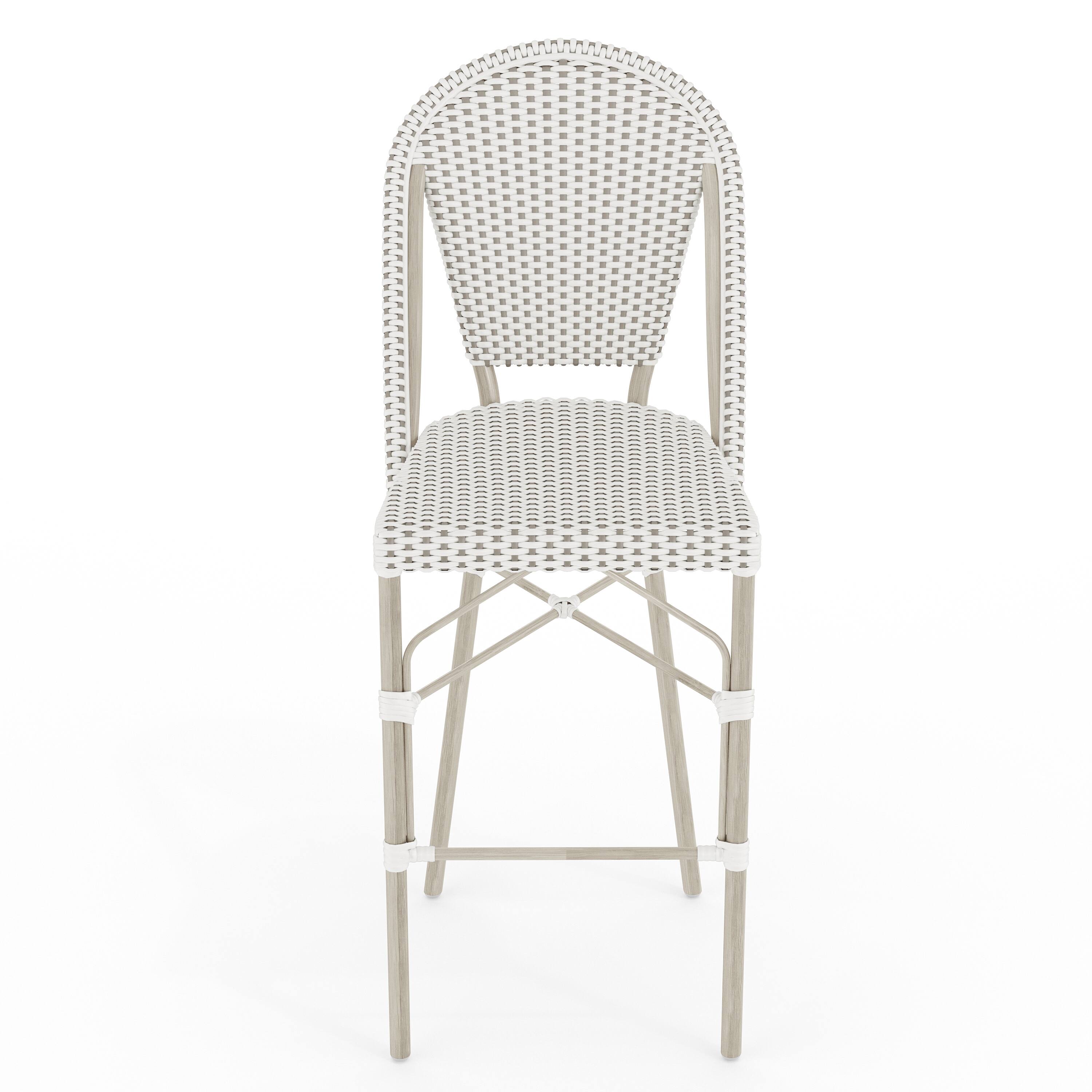 Alt View 9. Martha Stewart - Lily Pond All-Weather Stackable Patio Bistro Bar Stool - Gray & White/Gray Frame.