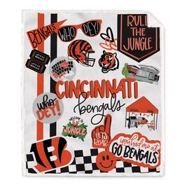 Pegasus - Cincinnati Bengals 60" x 70" Loco Fan Ultra Cozy Sherpa Blanket - Multicolor