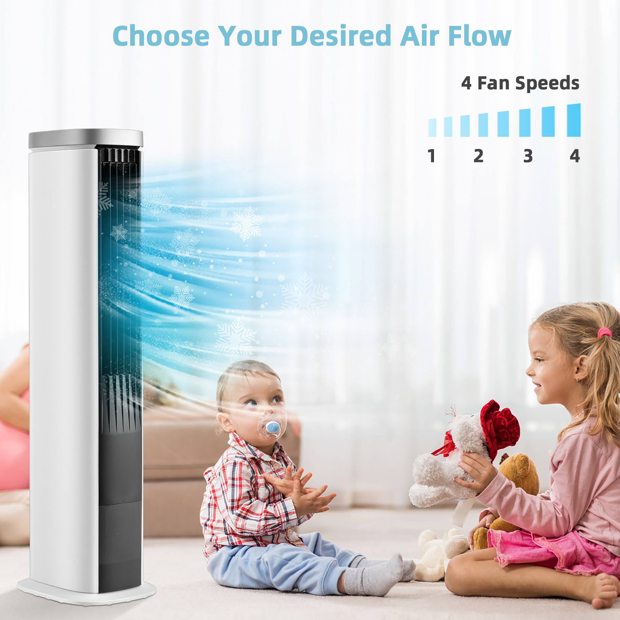 Choose Your Desired Air Flow: 4 Fan Speeds: 1 2 3 4