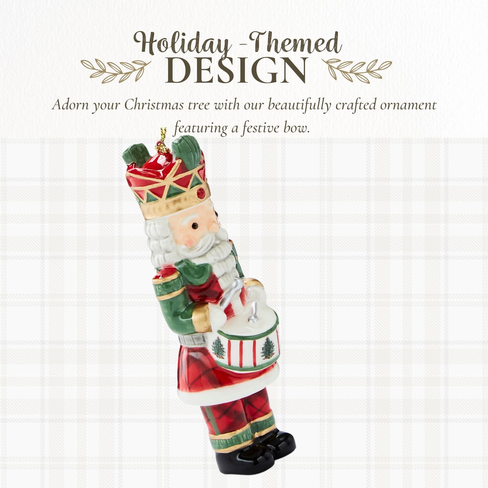 Holiday-Themed DESIGN  
Adorn your Christmas tree with our beautifully crafted ornament featuring a festive bow.