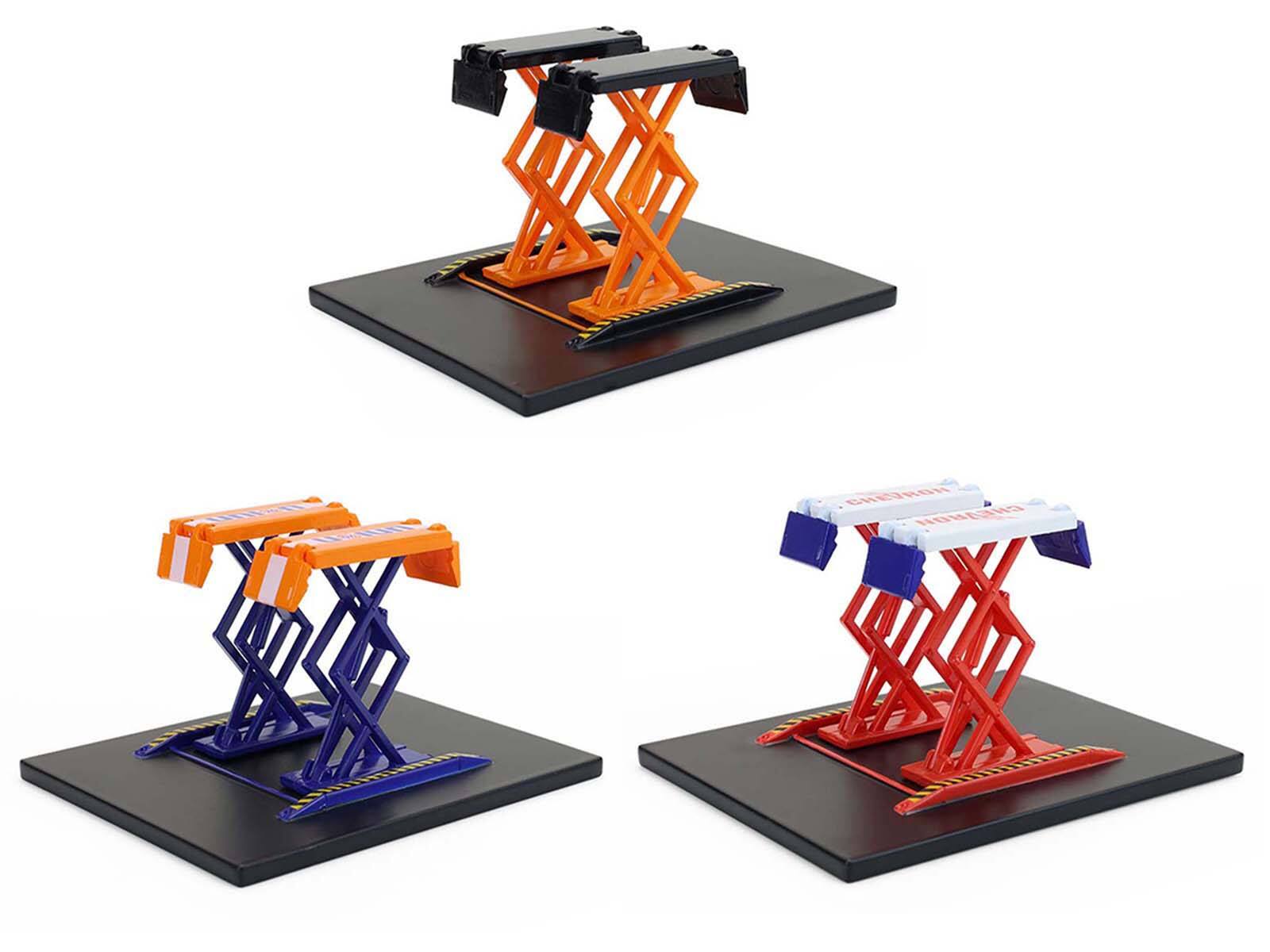 Alt View 1. Greenlight - Automotive "Double Scissor Lifts" Series #2 Set of 3 1/64 Diecast Models by Greenlight.