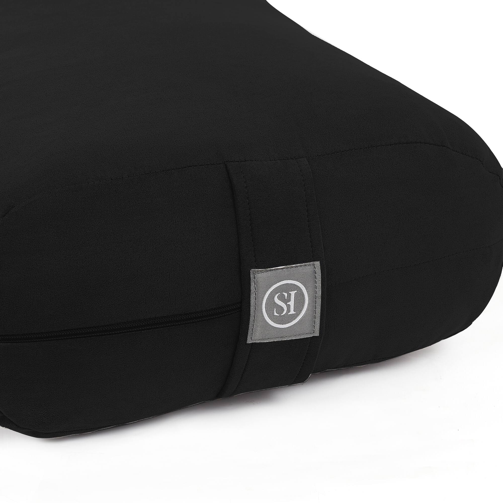 Alt View 1. Sweet Home Collection - Yoga Bolster Pillow Meditation Pillow w/Washable Cover & Carry Handle - Black.