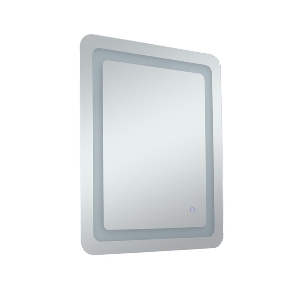 Left. Elegant Decor - Genesis 20in x 30in soft edge LED mirror - Glossy White.