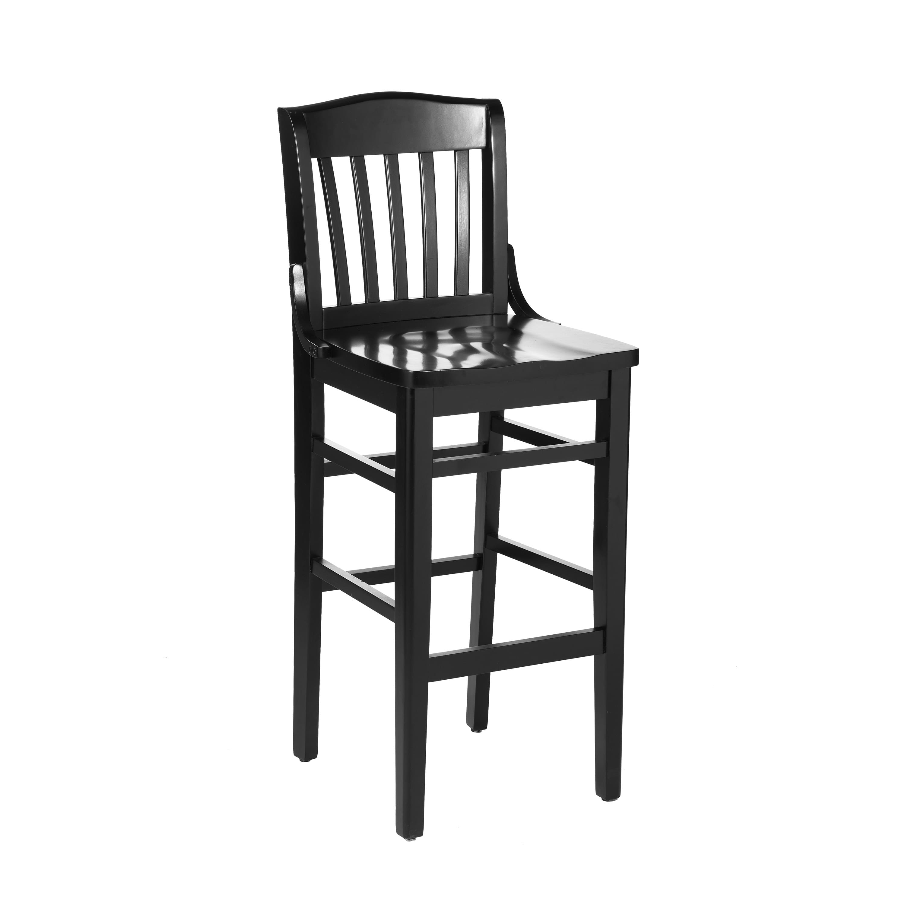 Flash Furniture - HERCULES School House Back Wood Restaurant Barstool - Black
