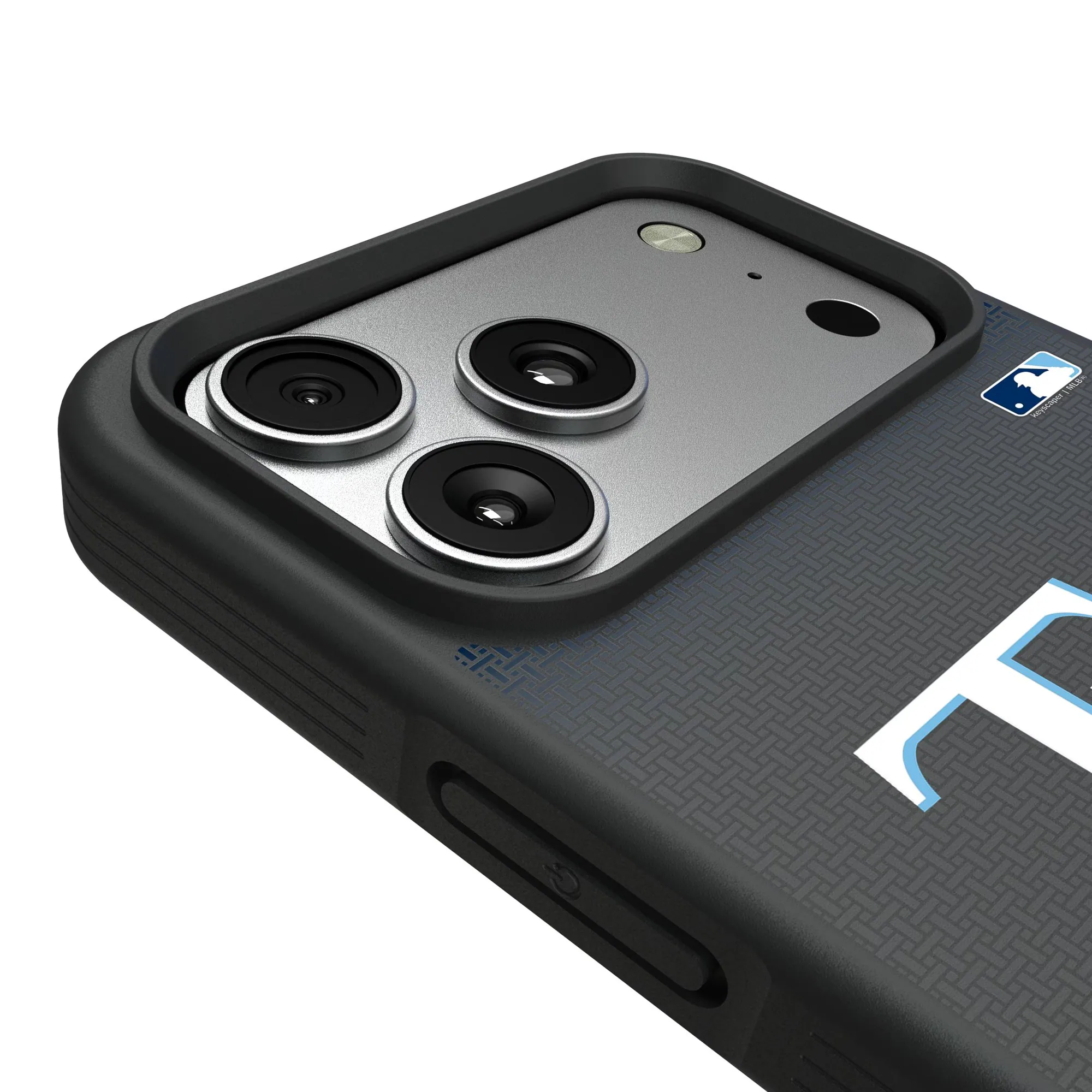 Alt View 2. Keyscaper - Tampa Bay Rays Bump Case with 8.2ft Drop Protection - 15 Pro - Black.
