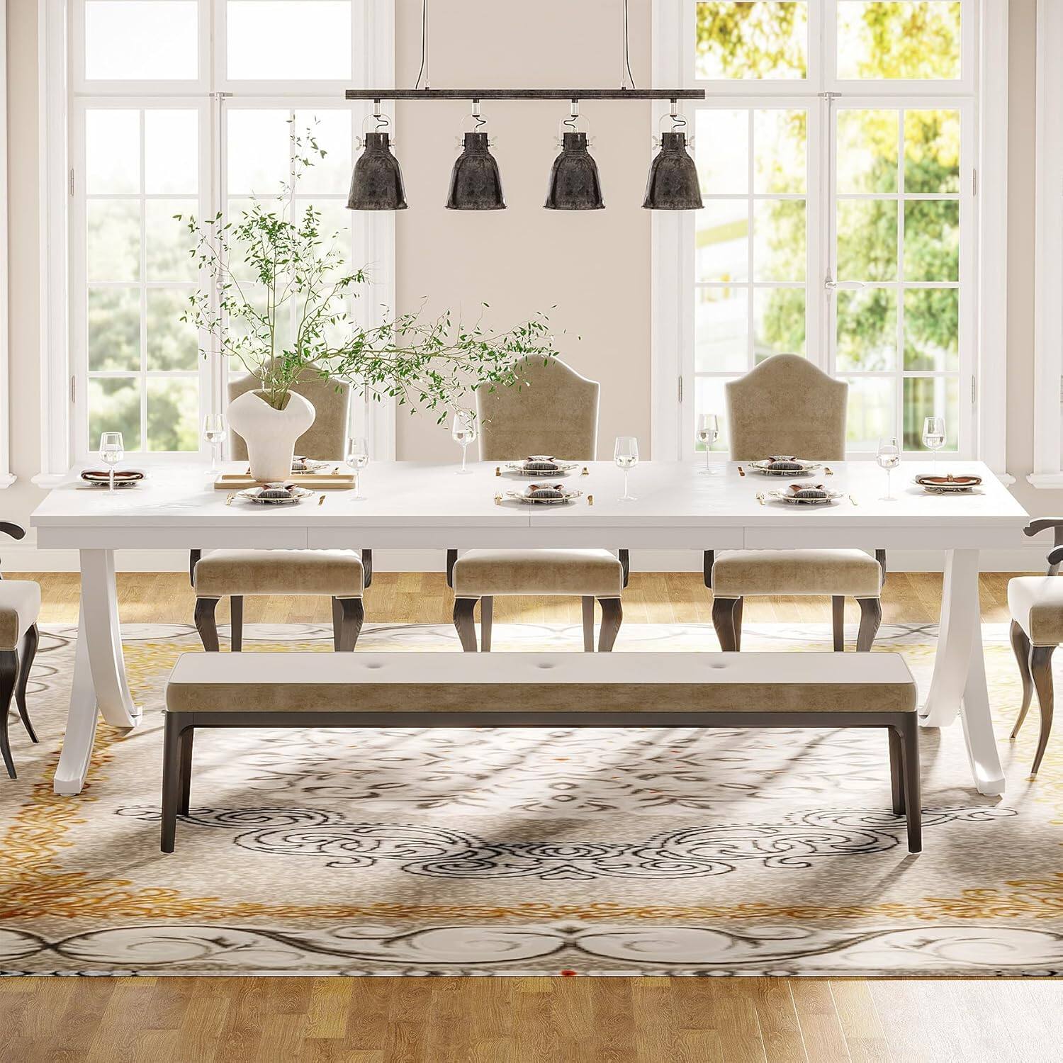 Alt View 1. Tribesigns - Office Multipurpose Table, For Everyday Items and Shared Use in Workspaces and Reception Areas - White.