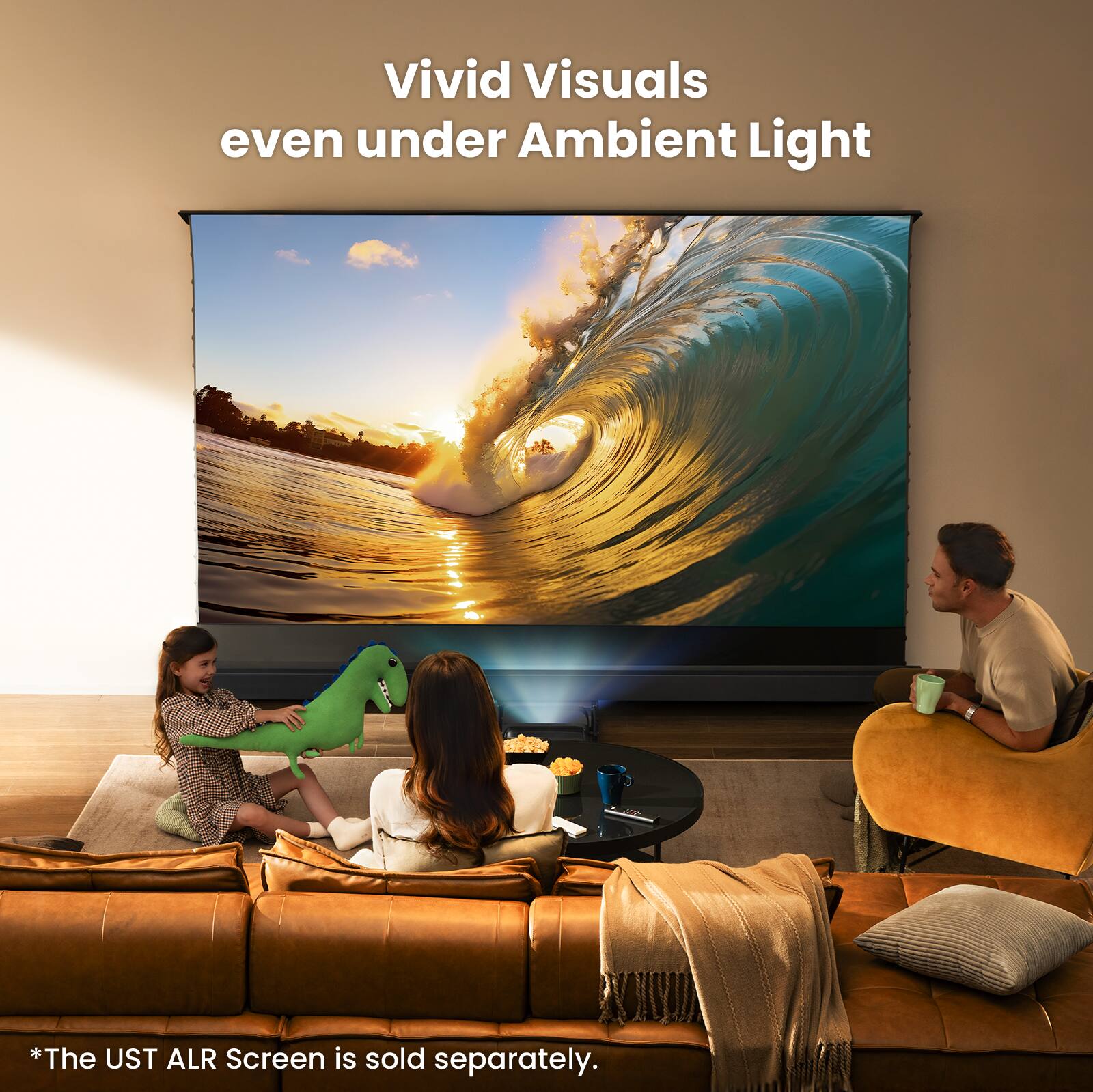 Vivid Visuals even under Ambient Light

*The UST ALR Screen is sold separately.