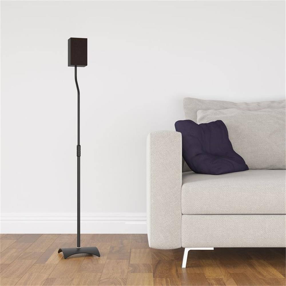 Alt View 3. AVF - Steel Speaker Floor Stands with Adjustable Height (Set of 2) - Black.