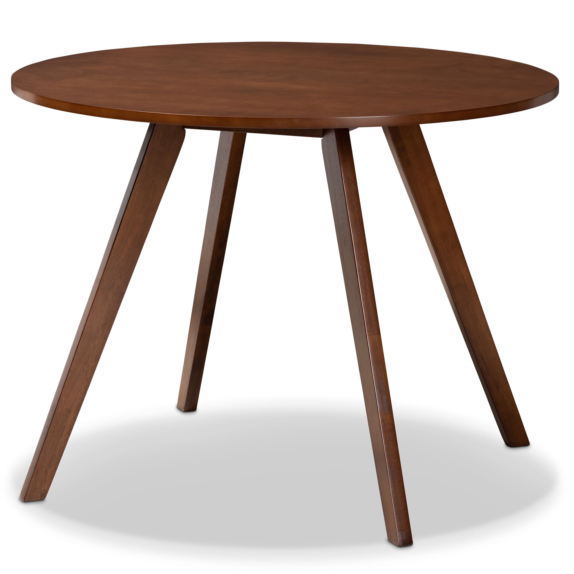 Baxton Studio - Alana Mid-Century Modern Transitional Finished Round Wood Dining Table - Walnut - Thumbnail 2