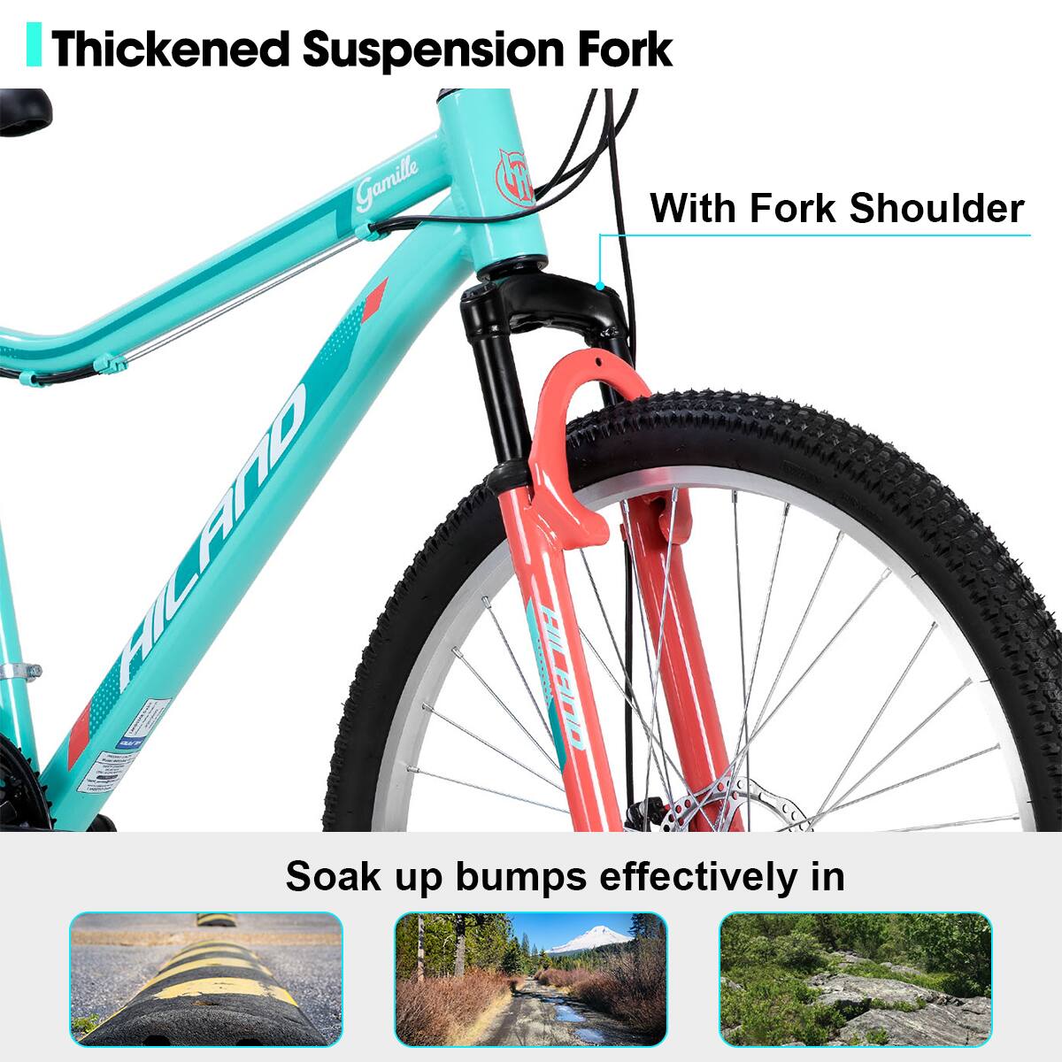 Thickened Suspension Fork Gamille G With Fork Shoulder | Soak up bumps effectively in