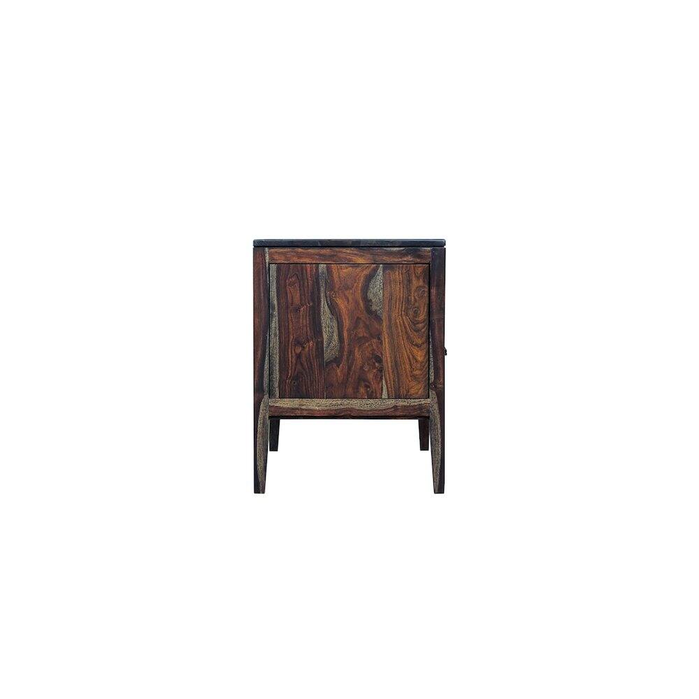 Alt View 3. Porter Designs - Fall River Solid Sheesham Wood Nightstand, Gray - Gray.