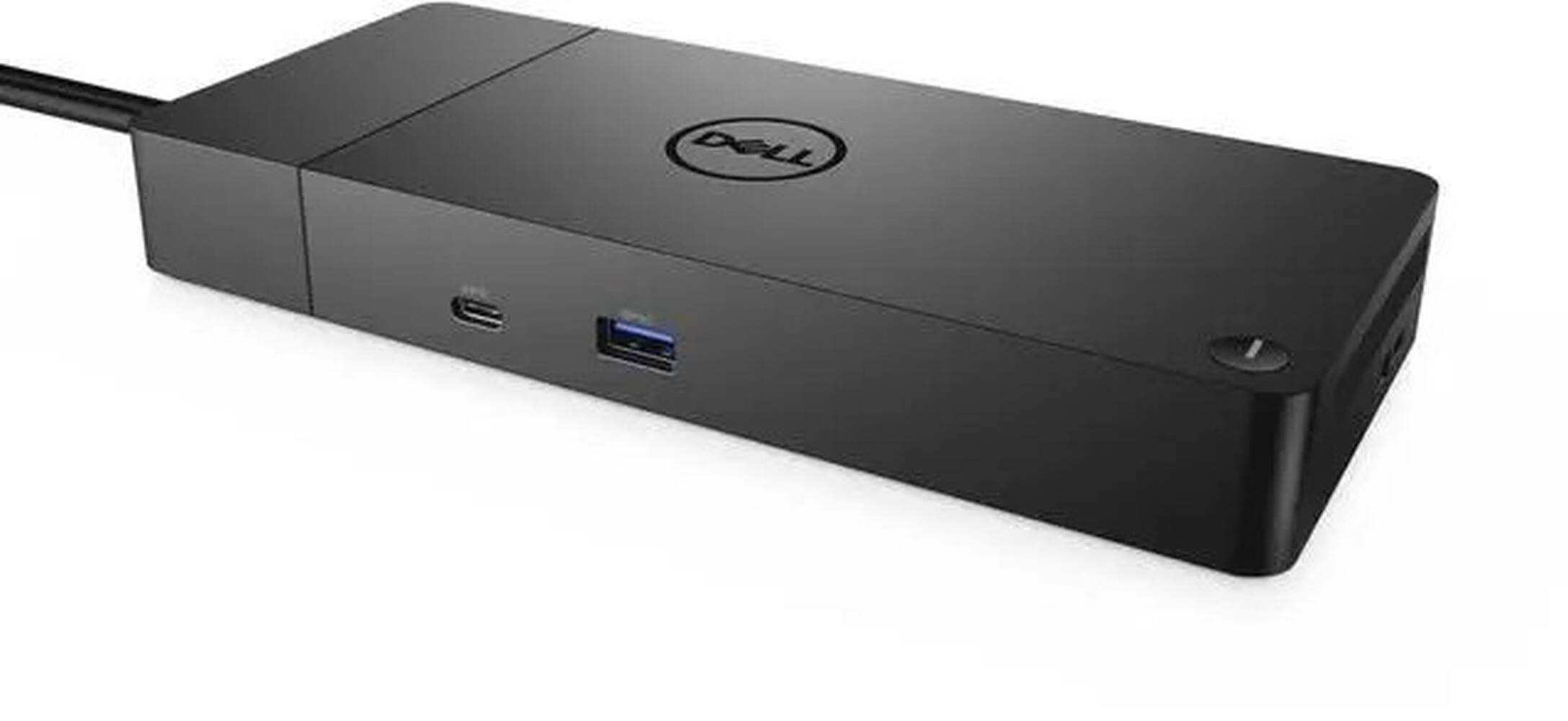 Left. Dell - WD19DCS Performance Docking Station with 210W Power Support, HDMI and DisplayPort Cables - Black (Black).
