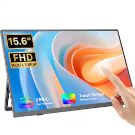 UPERFECT - 15.6" FHD IPS Portable Touchscreen Monitor, USB-C, VESA Mount - Black
