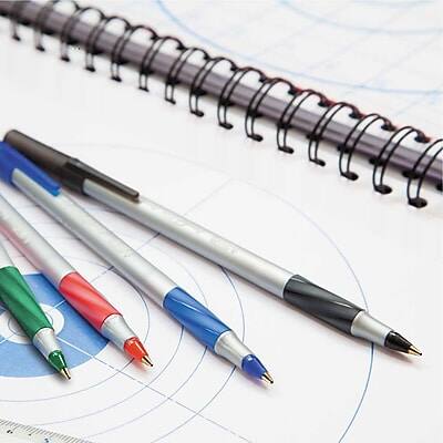 Alt View 1. BIC - BIC Round Stic Grip Xtra Comfort Pens Pen, Medium Point, 1.2mm, Red Ink, Dozen (GSMG11-RED) - Gray/Silver.