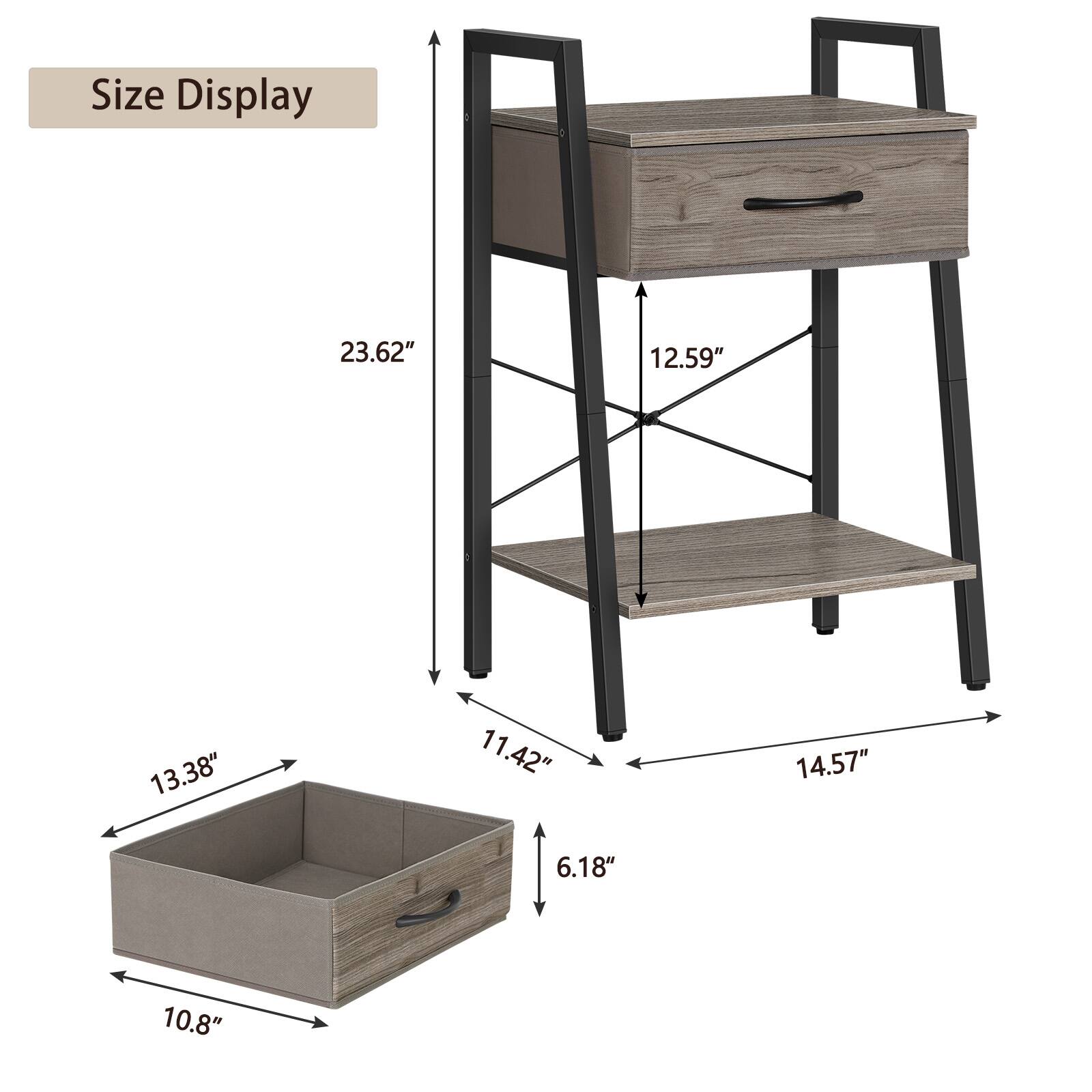 Size Display  
23.62"  
12.59"  
13.38"  
11.42"  
14.57"  
6.18"  
10.8"