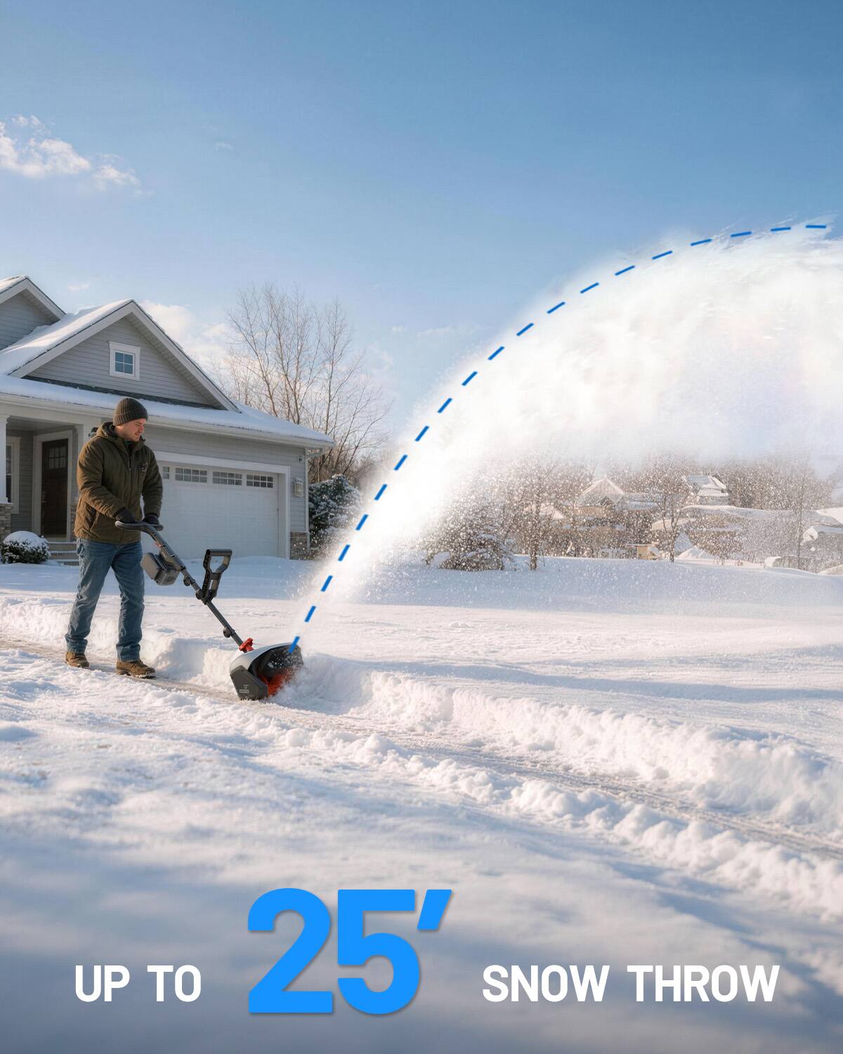 UP TO 25' SNOW THROW