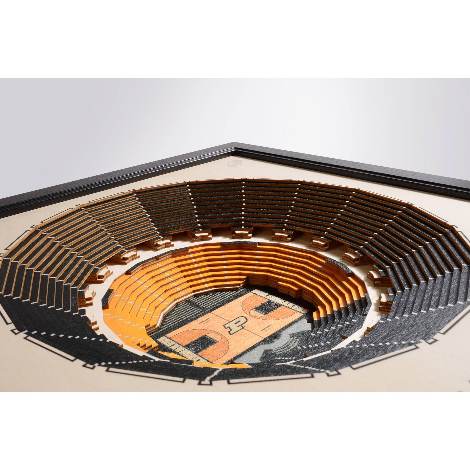 Alt View 2. YouTheFan - Purdue Boilermakers 25.5'' x 19.5'' 25-Layer StadiumViews 3D Wall Art - Brown.
