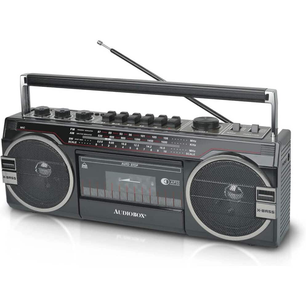 AudioBox - RXC25BTBLK Retrobox Cassette Player and Bluetooth Speaker - Black