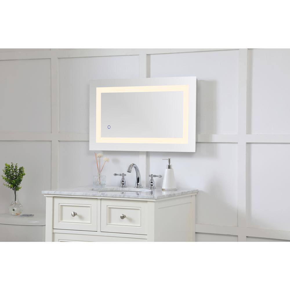 Alt View 6. Elegant Decor - Helios 18in x 30in Hardwired LED mirror - Silver.